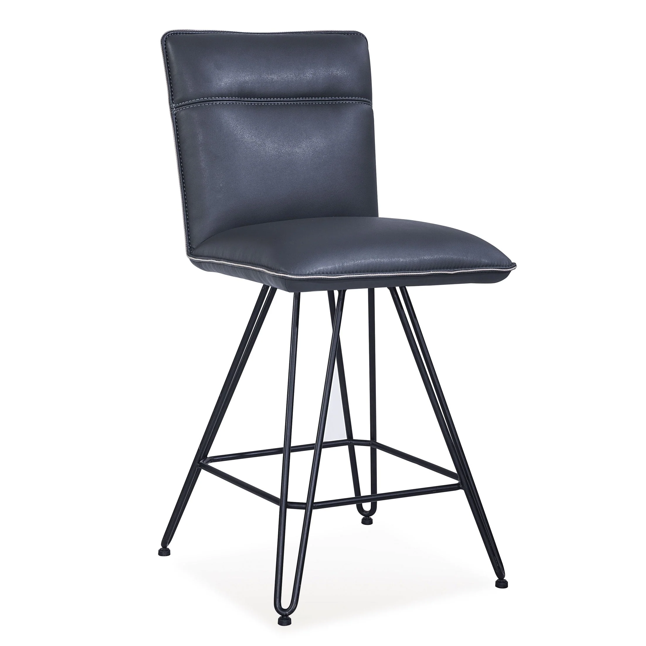 Demi Hairpin Leg Swivel Counter Stool in Cobalt (Set of 2) - Image 2