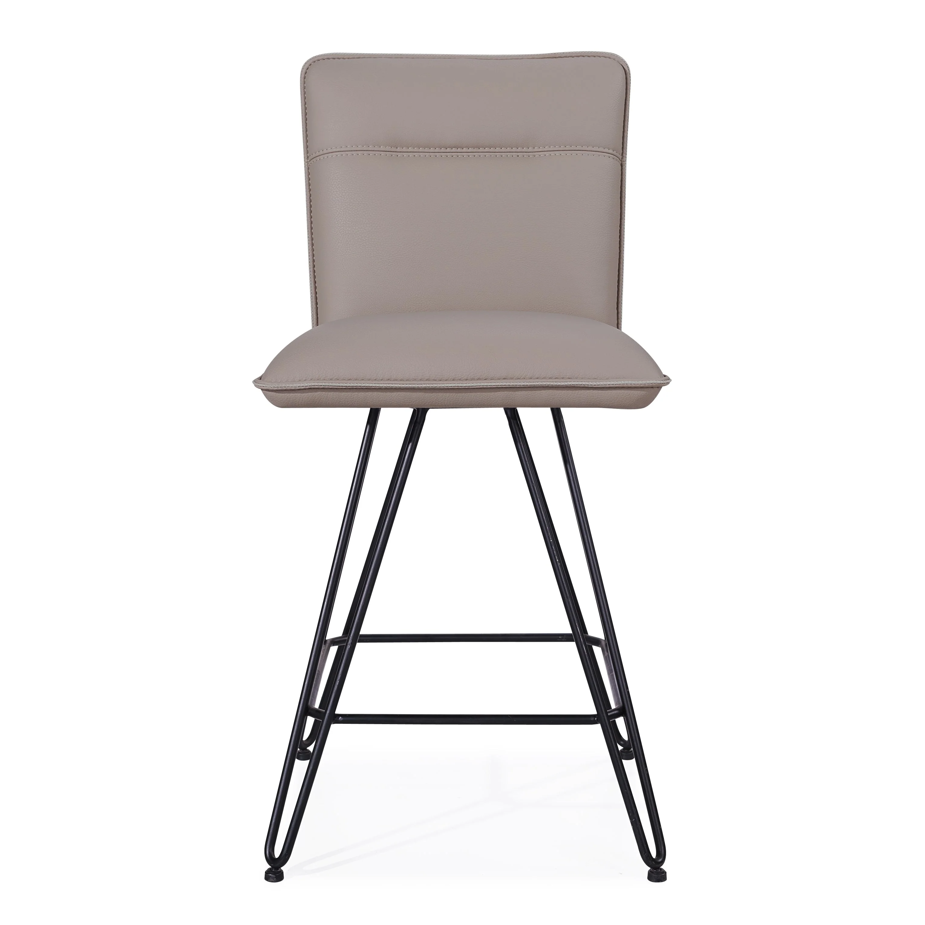 Demi Hairpin Leg Swivel Counter Stool in Taupe (Set of 2) - Image 3