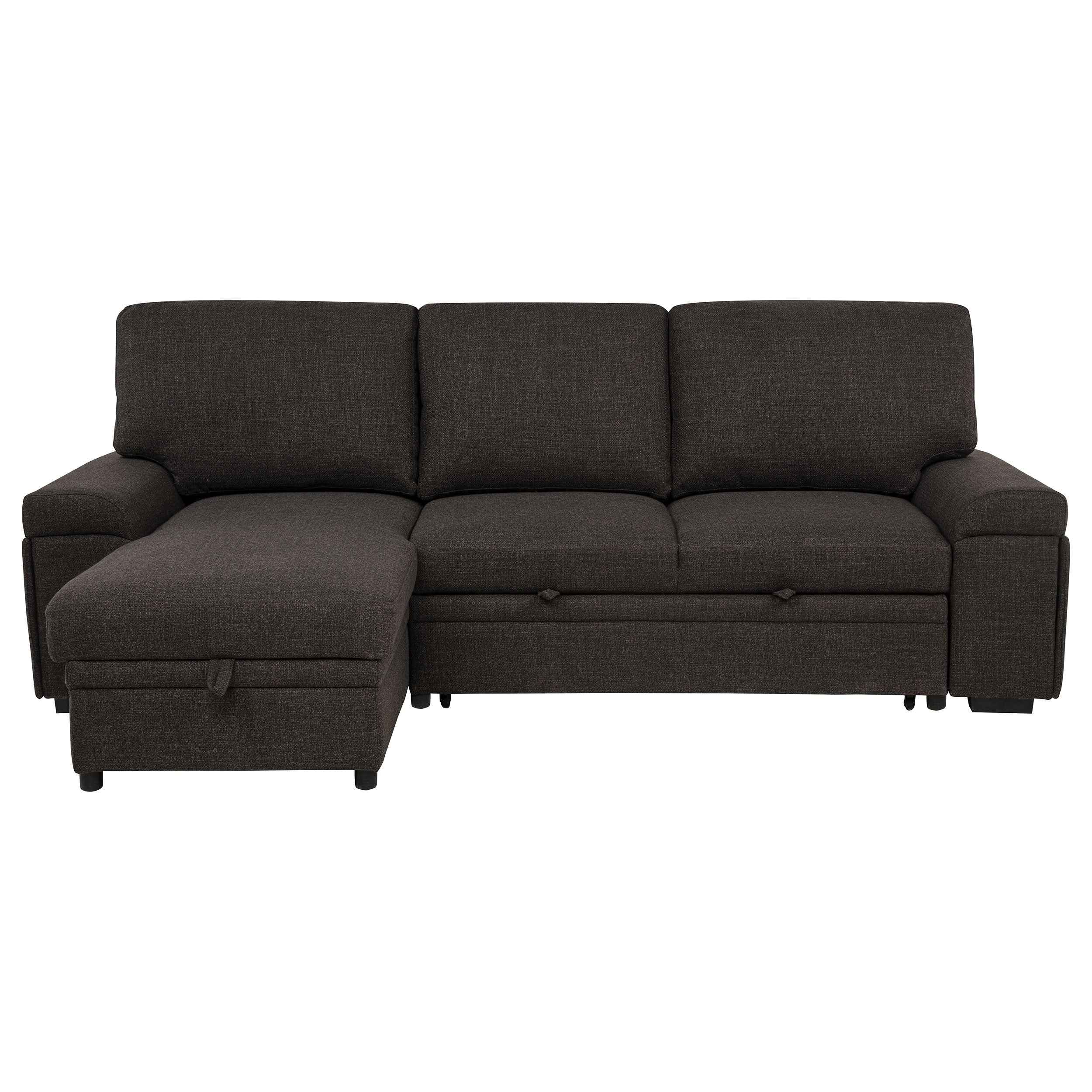 Demko Brown Sleeper Sectional Sofa with Speaker and Storage Chaise - Image 8