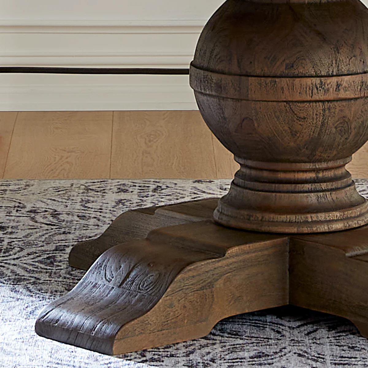 Colonial Plantation 72" Round Dining Table in Weathered Teak - Image 5