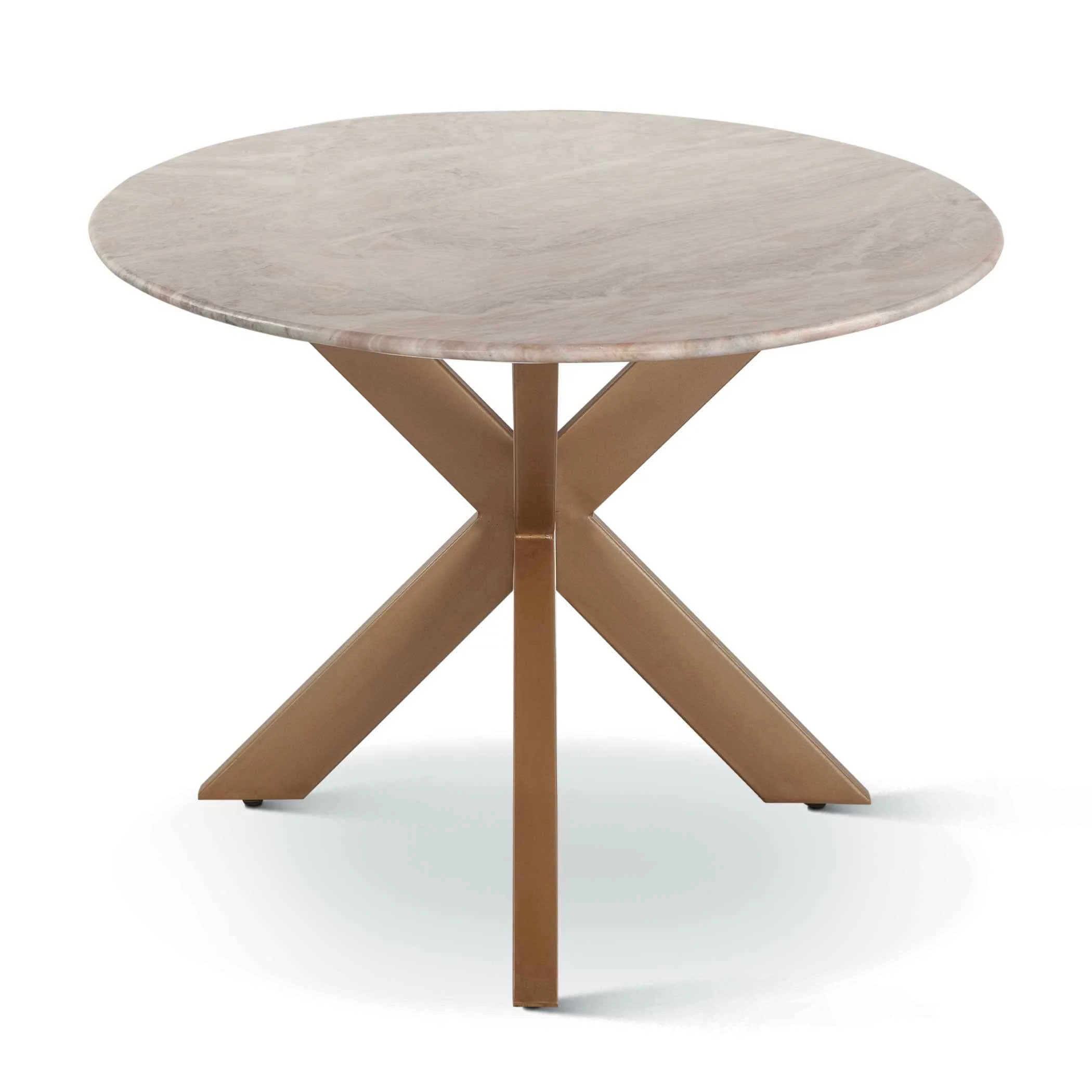 Malibu 70" Oval Dining Table in Sawar Marble with Antique Gold Base - Image 6
