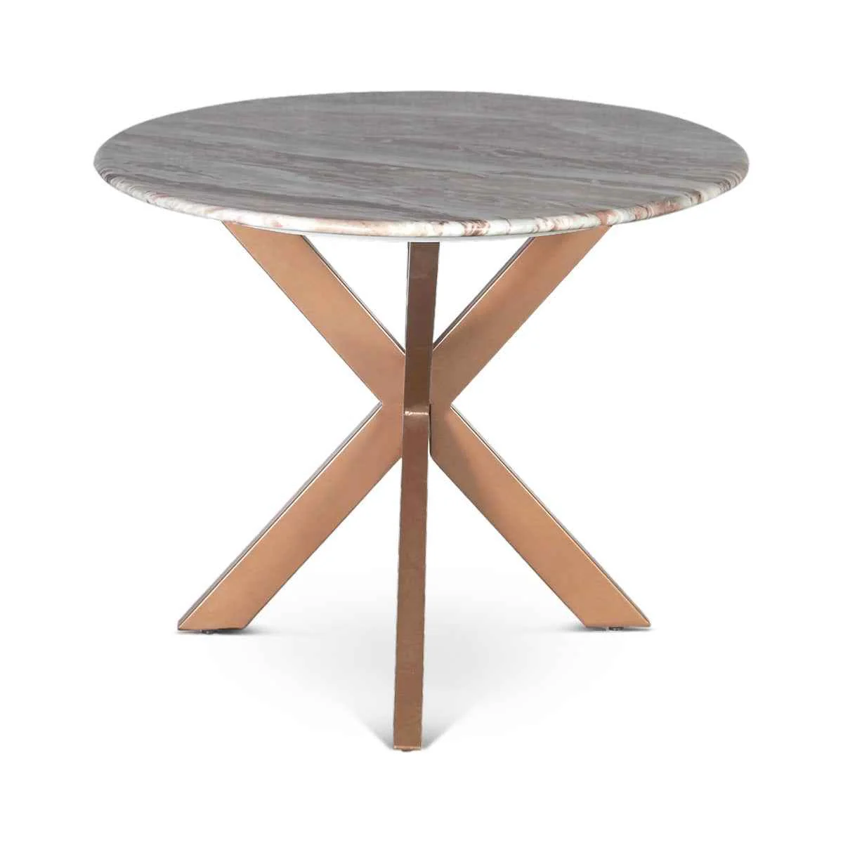 Malibu 70" Oval Dining Table in Sawar Marble with Antique Gold Base - Image 7