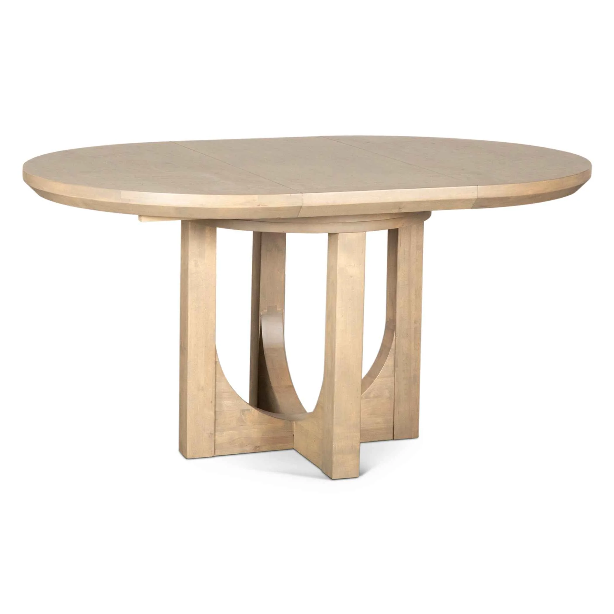 Grassroots Mission 42-60" Round Extension Dining Table in Gray Birch - Image 14