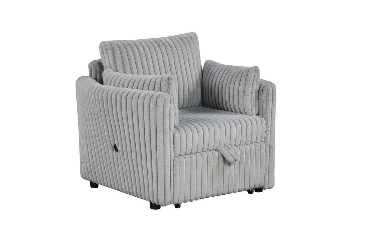 Denholme Gray Chair w/ Pull Out - Image 2