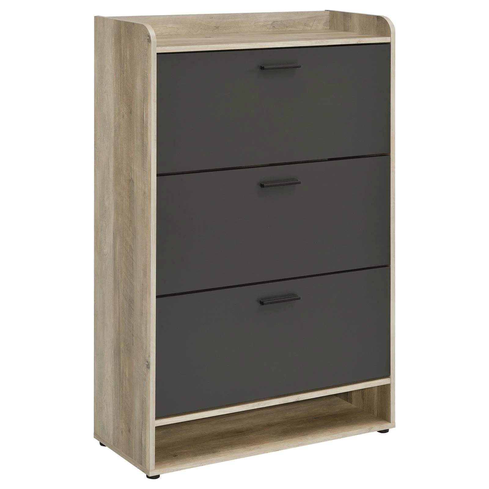 Denia Antique Pine and Grey 3-tier Shoe Storage Cabinet - Image 13