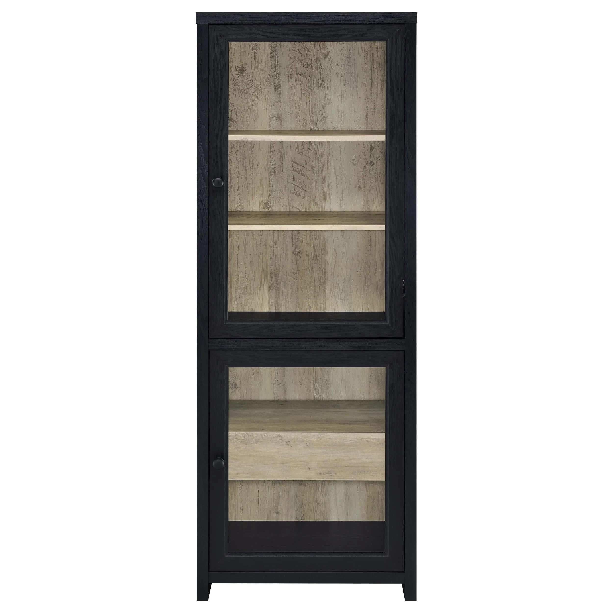 Denison Black 67-inch 2-Door Media Tower Storage Cabinet - Image 4