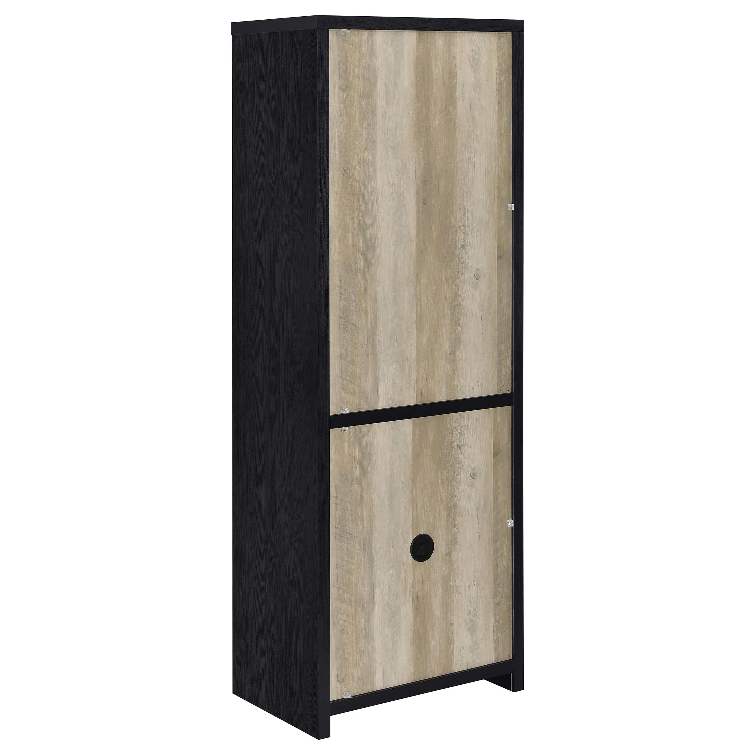 Denison Black 67-inch 2-Door Media Tower Storage Cabinet - Image 7