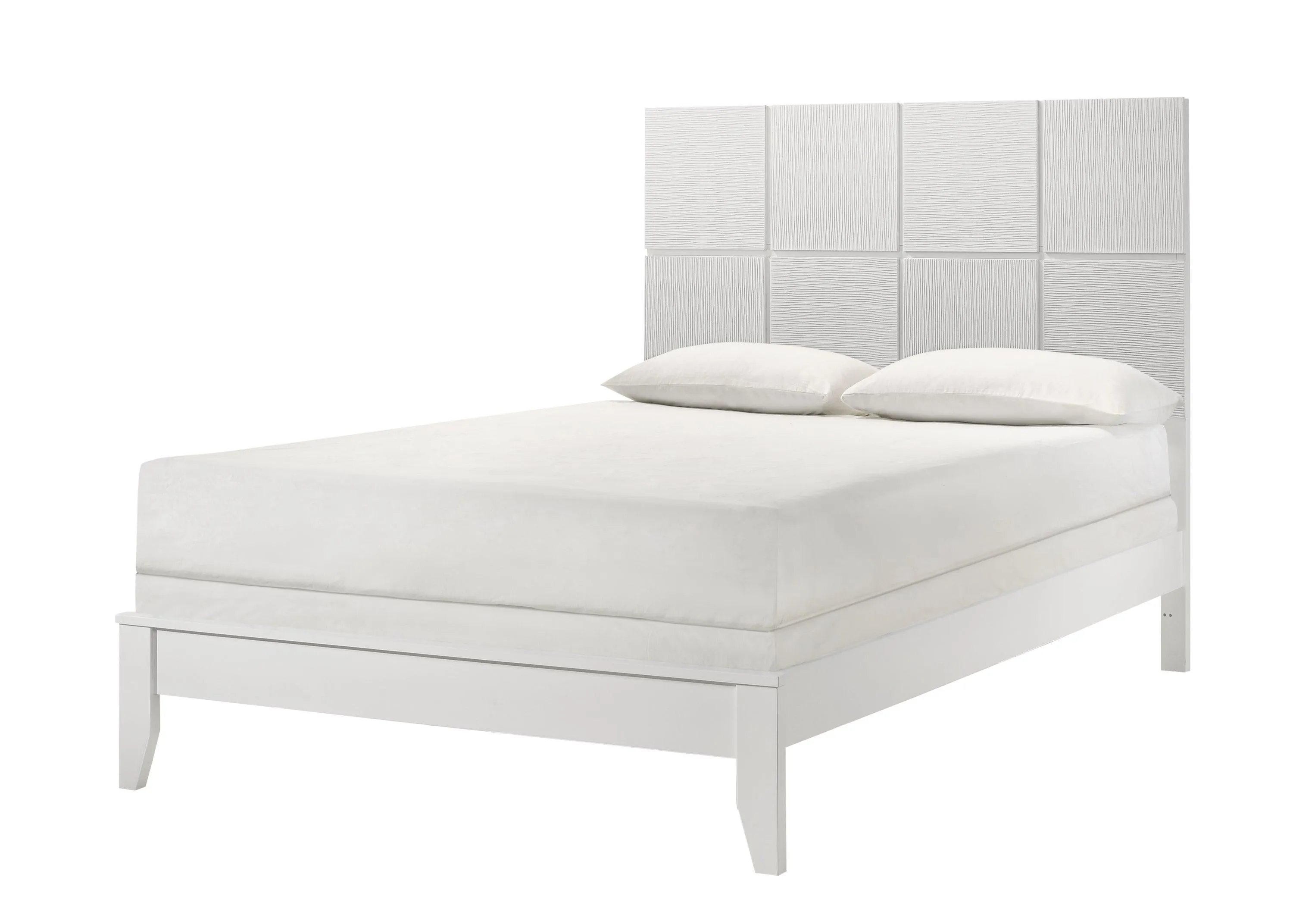 Denker White Full Panel Bed