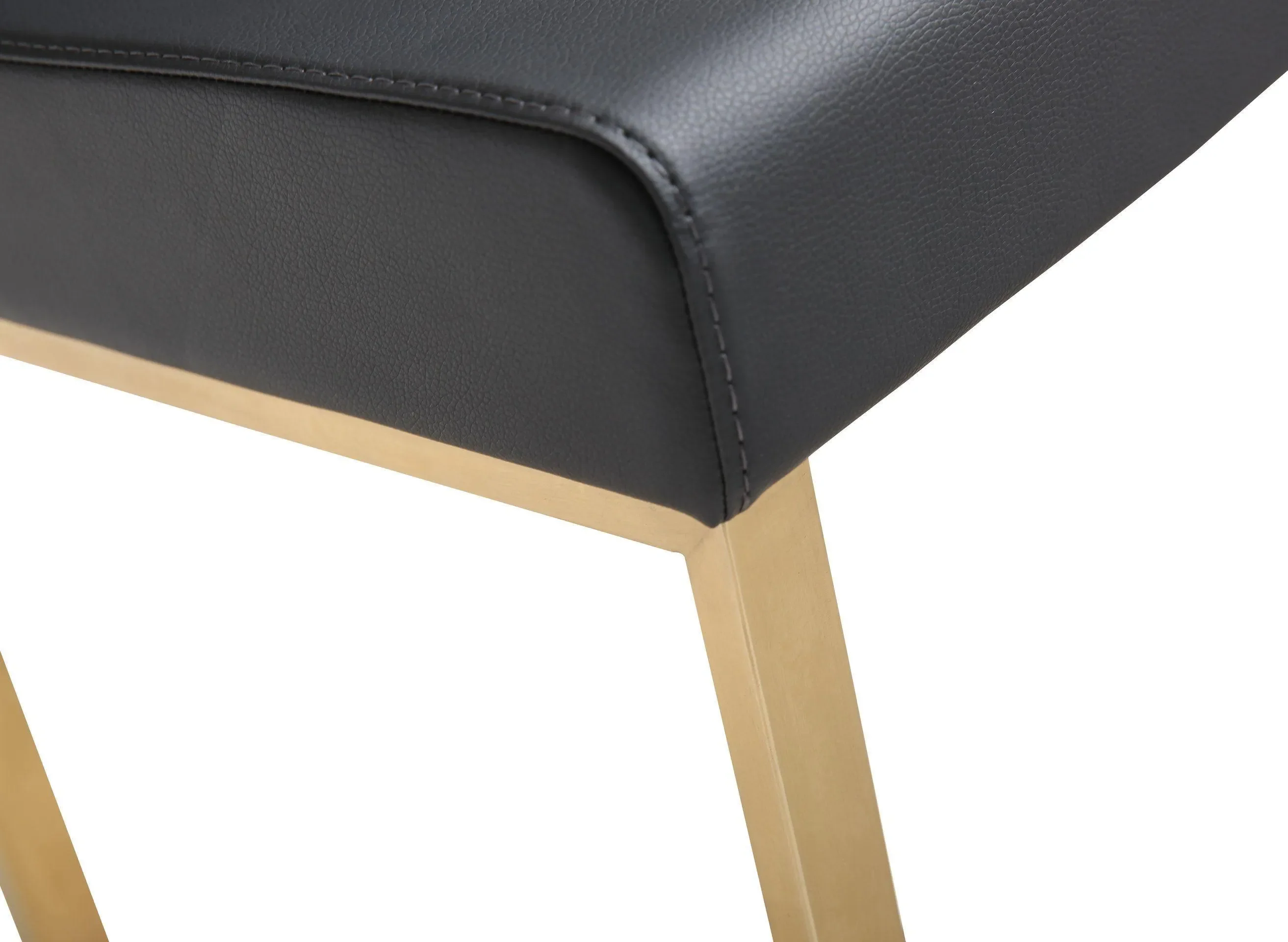 Denmark Performance Vegan Leather Stool with Gold Base - Set of 2 - Image 15