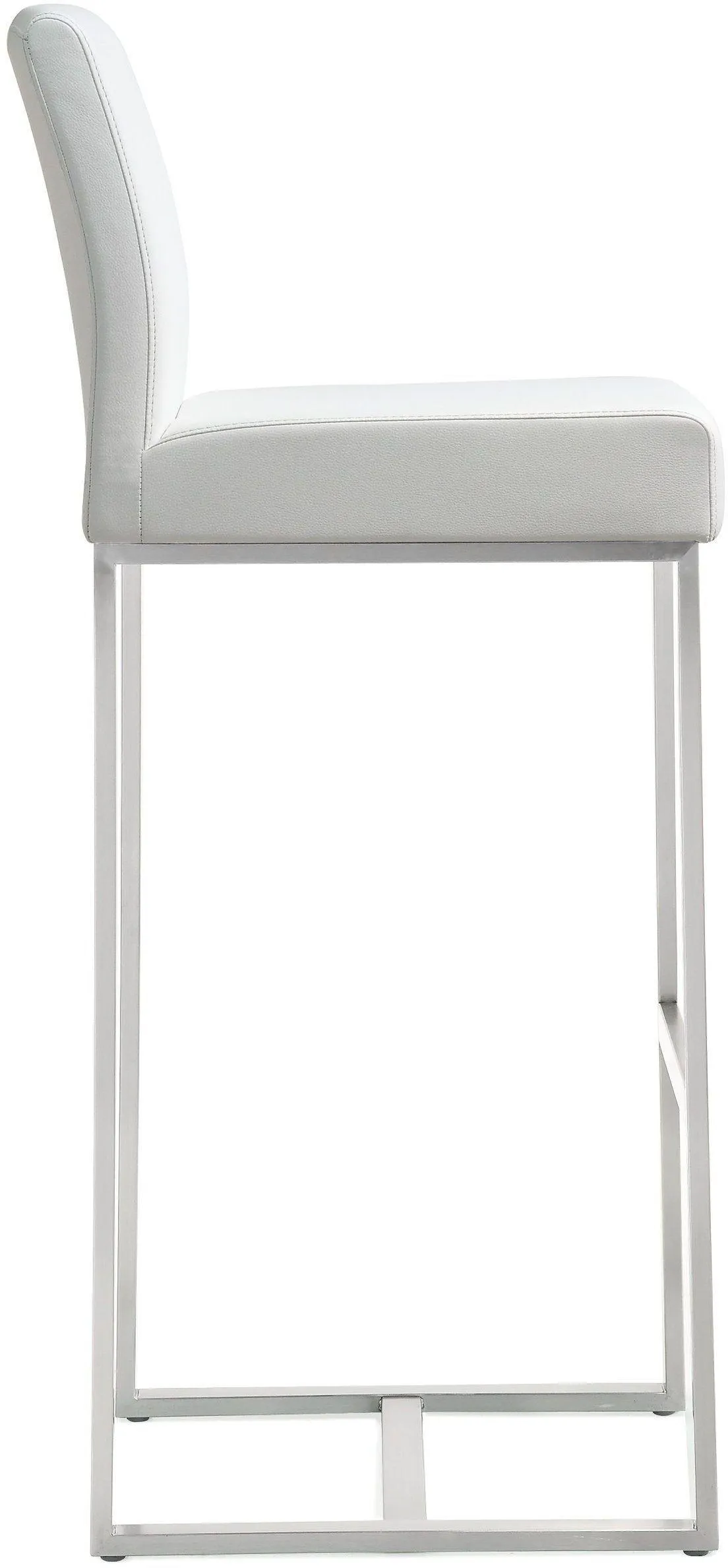 Denmark Performance Vegan Leather Stool with Silver Base - Set of 2 - Image 14
