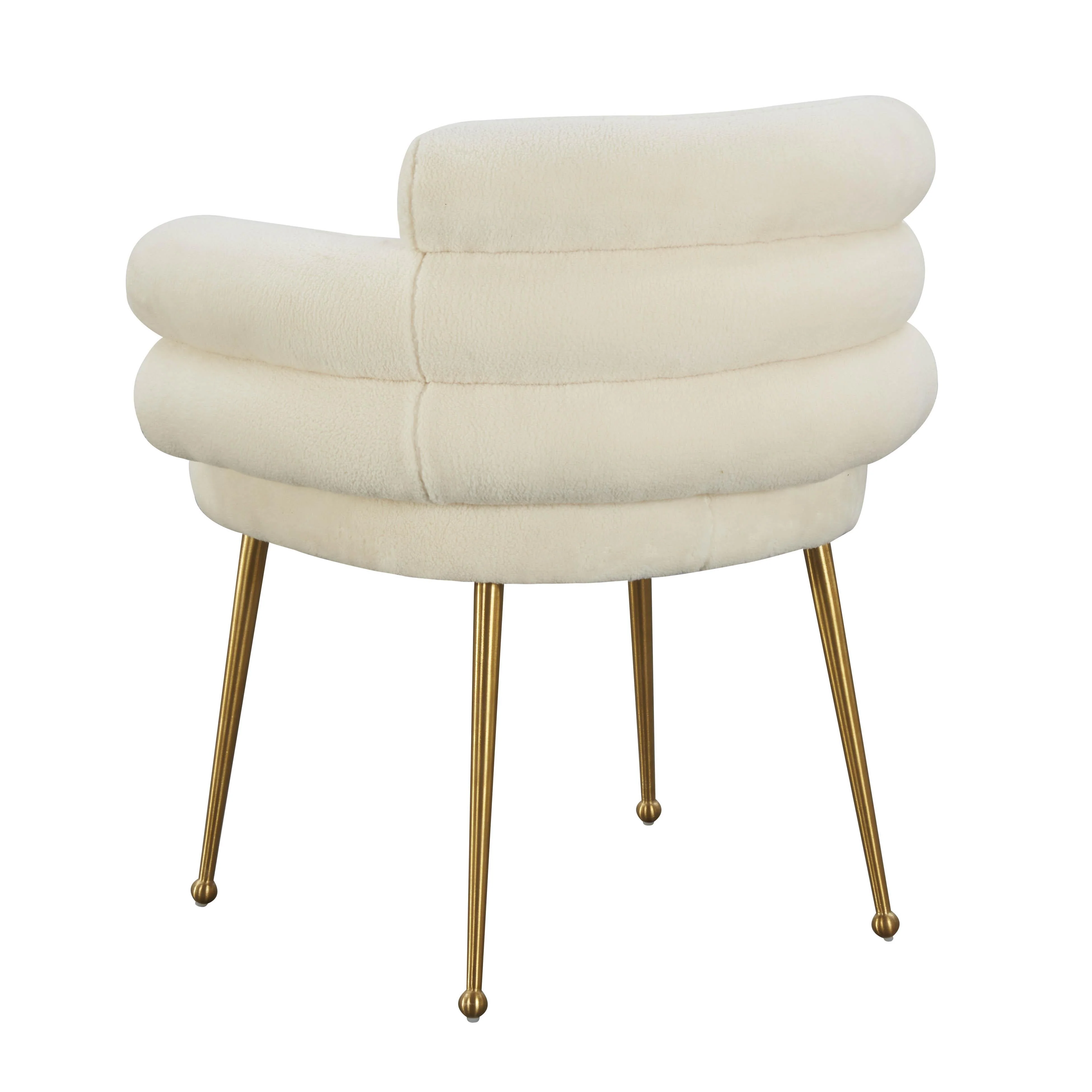 Dente Cream Performance Faux Sheepskin Dining Chair - Image 4