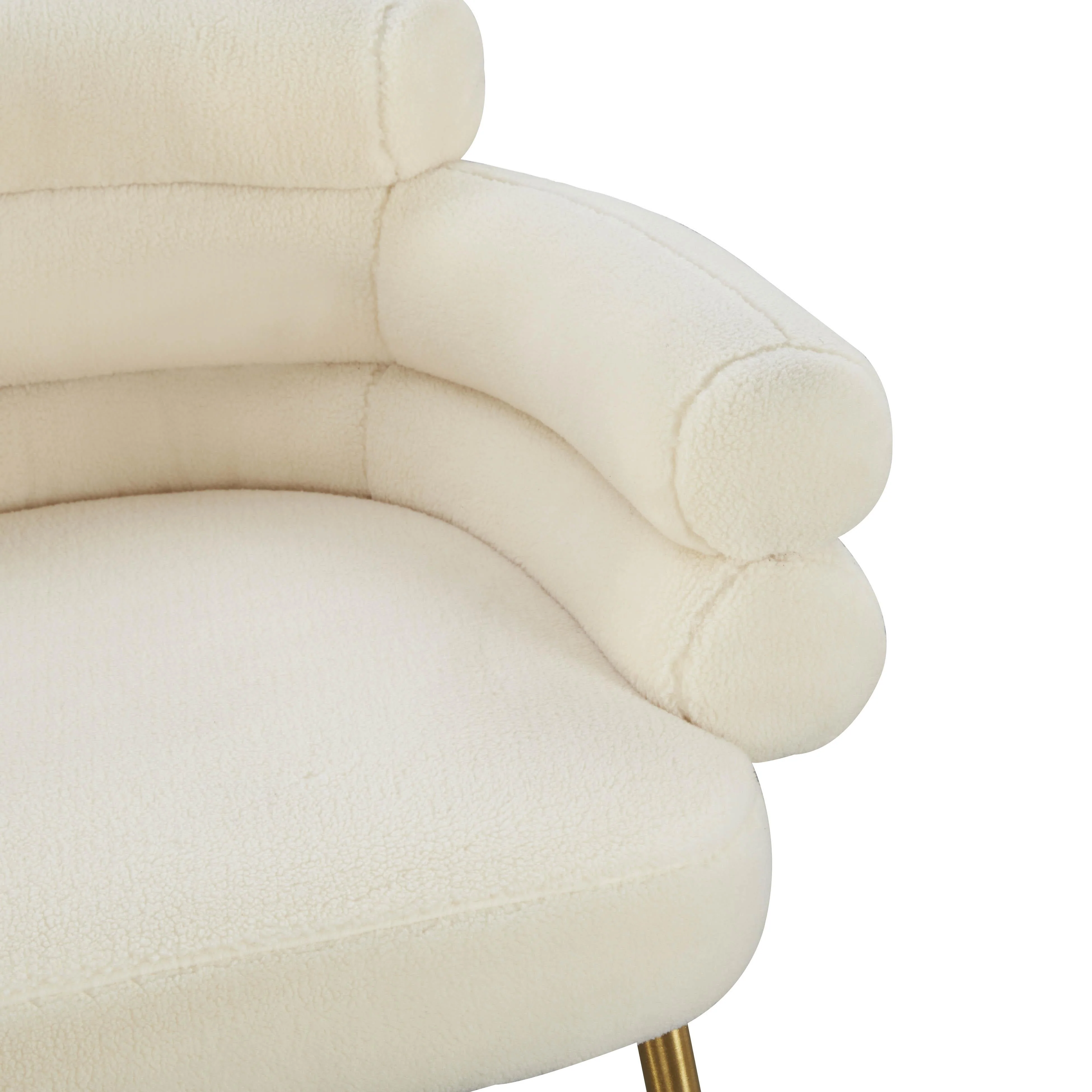 Dente Cream Performance Faux Sheepskin Dining Chair - Image 5