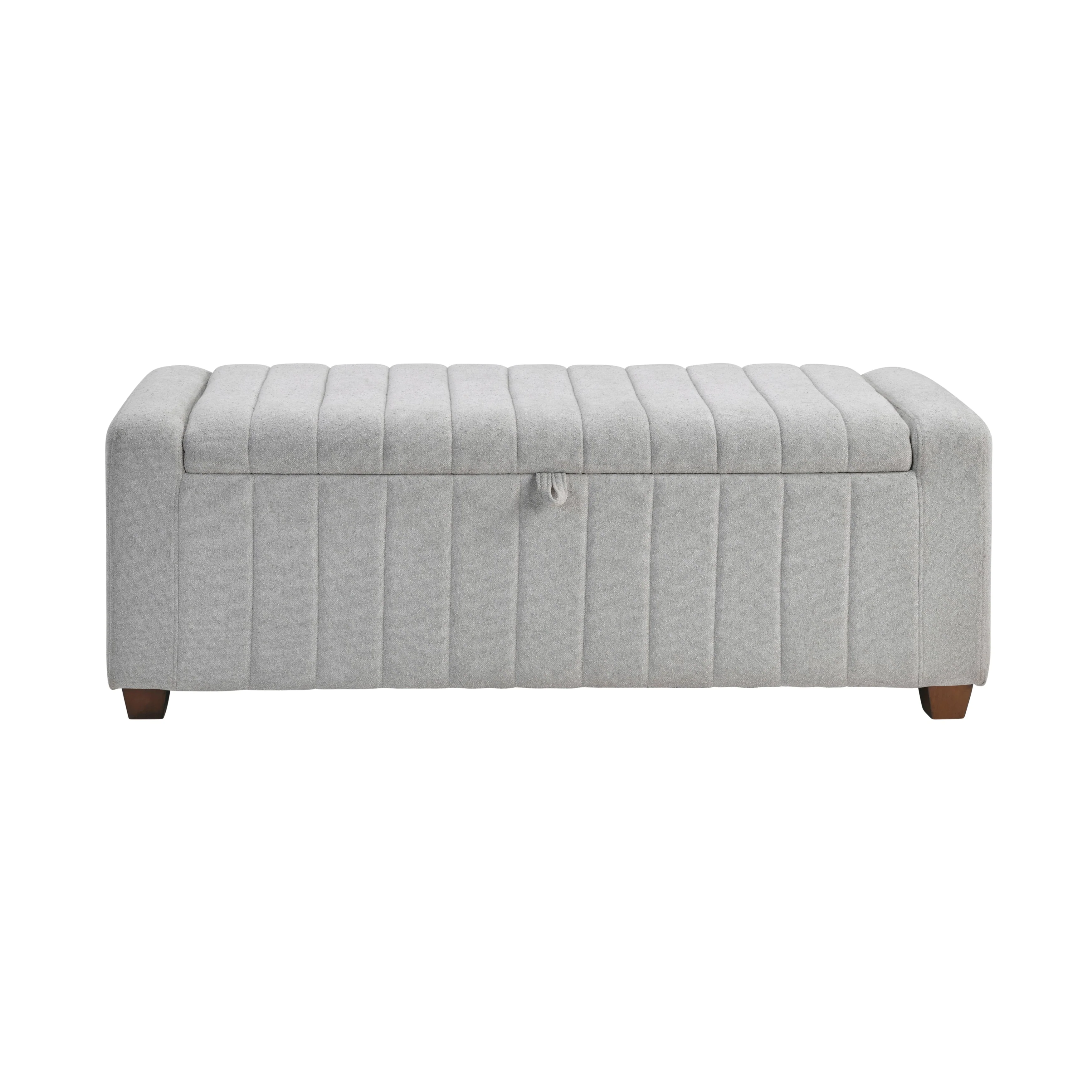 Derby Light Gray Storage Bench