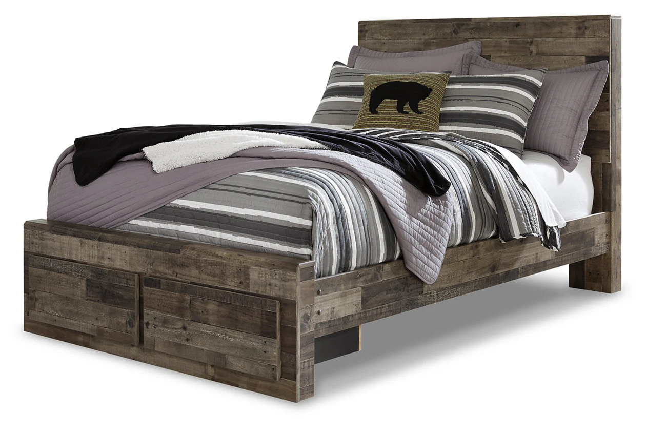 Derekson Multi Gray Full Storage Platform Bed