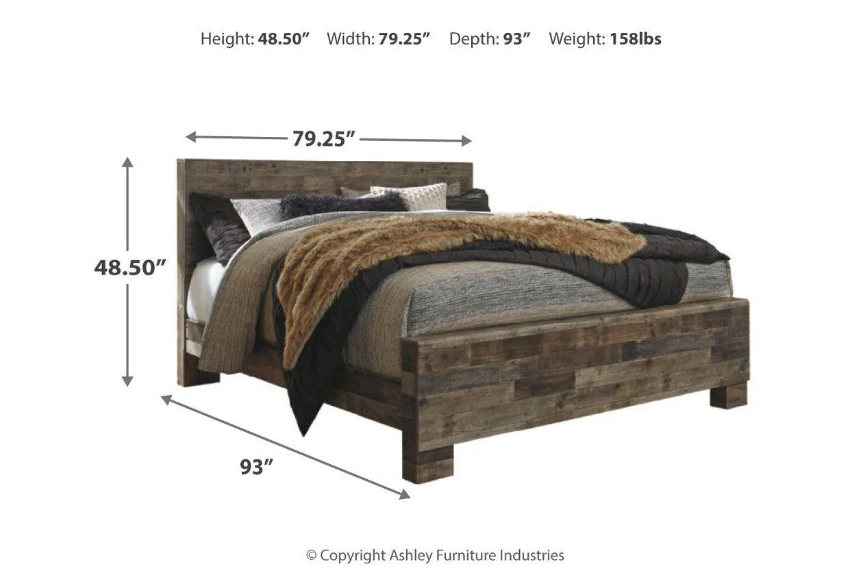 Derekson Multi Gray King Panel Bed - Image 3