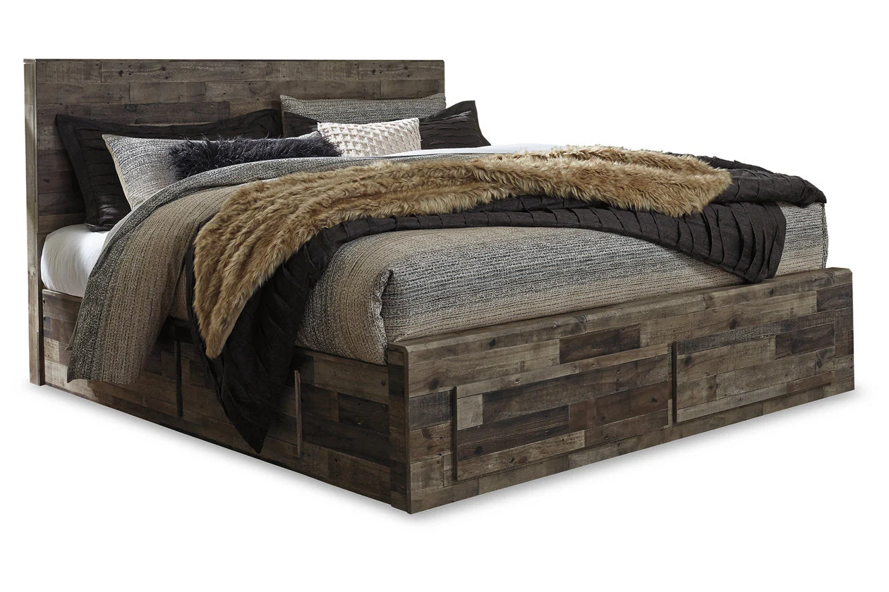 Derekson Multi Gray King Storage Platform Bed with 4 Drawers - Image 2