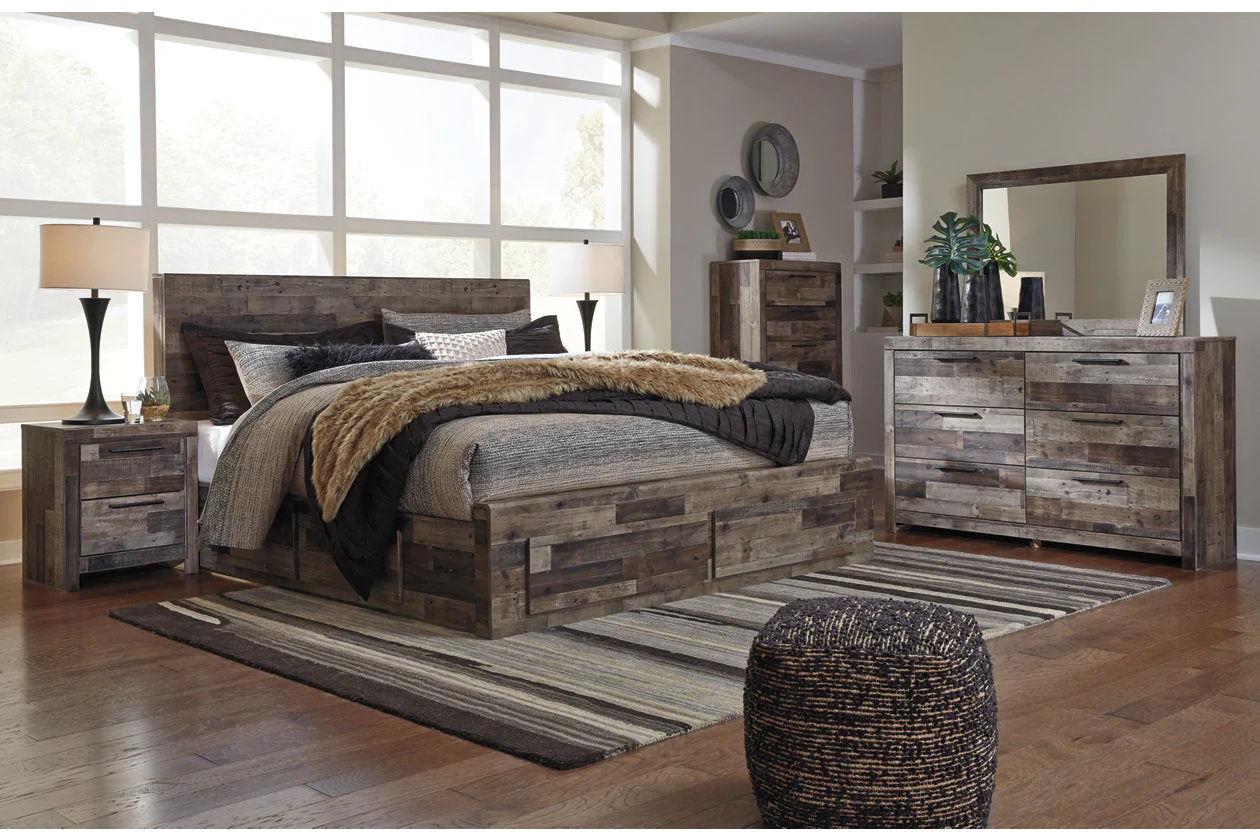 Derekson Multi Gray King Storage Platform Bed with 4 Drawers - Image 5