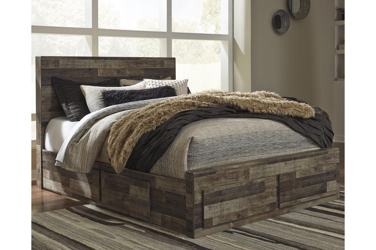 Derekson Multi Gray Queen Platform Bed with 4 Storage Drawers - Image 2