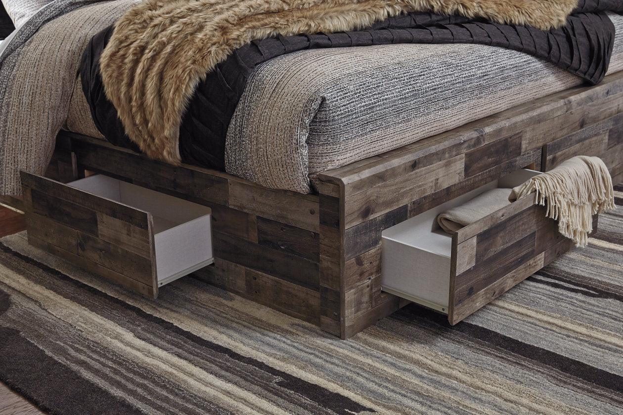 Derekson Multi Gray Queen Platform Bed with 4 Storage Drawers - Image 4