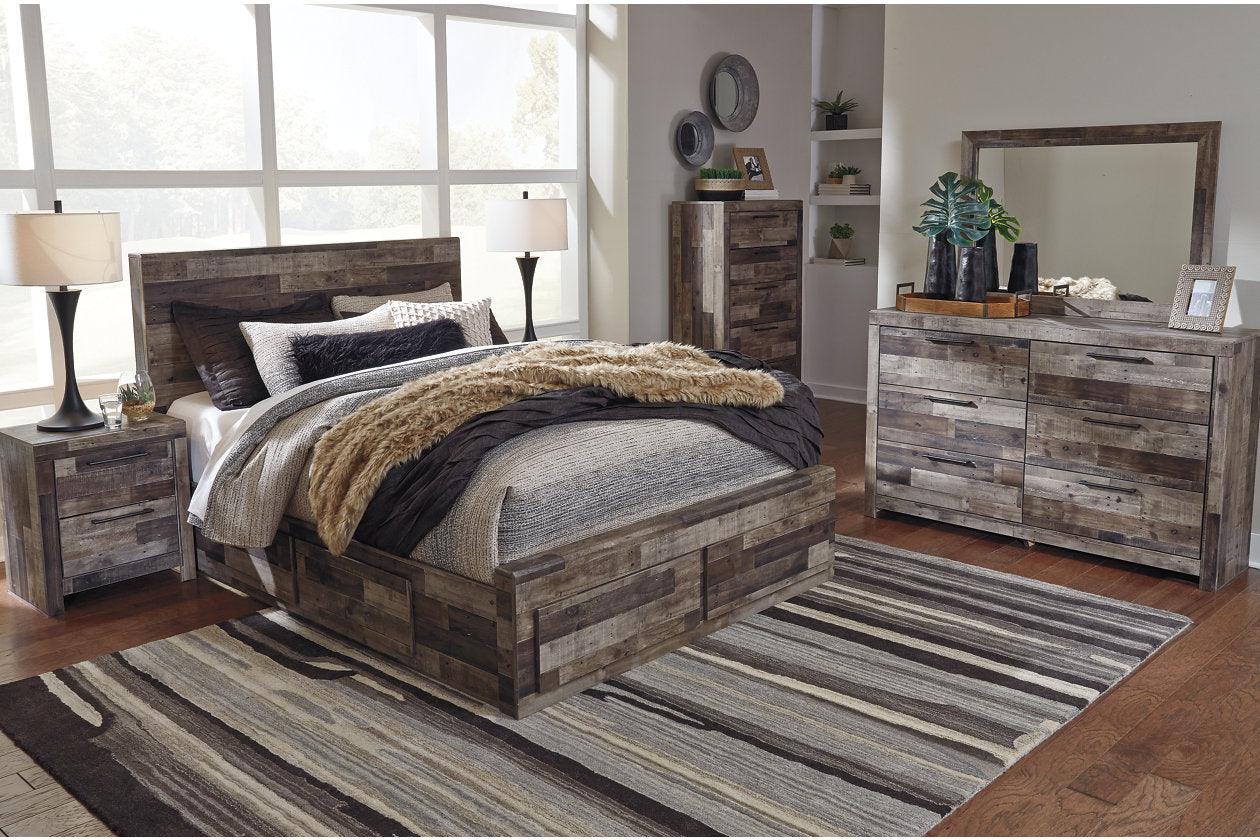 Derekson Multi Gray Queen Platform Bed with 4 Storage Drawers - Image 7
