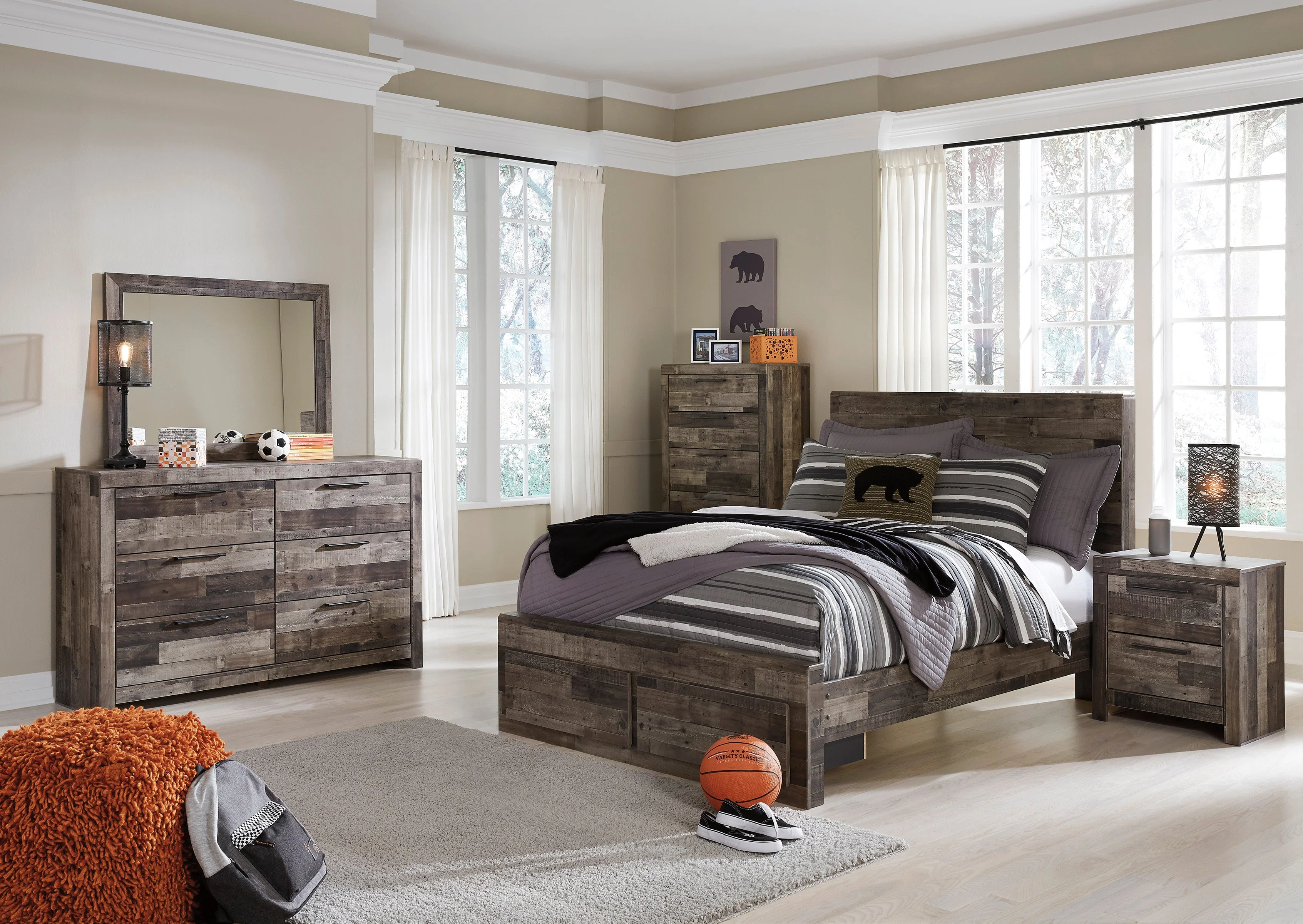 Derekson Multi Gray Storage Youth Platform Bedroom Set - Image 2