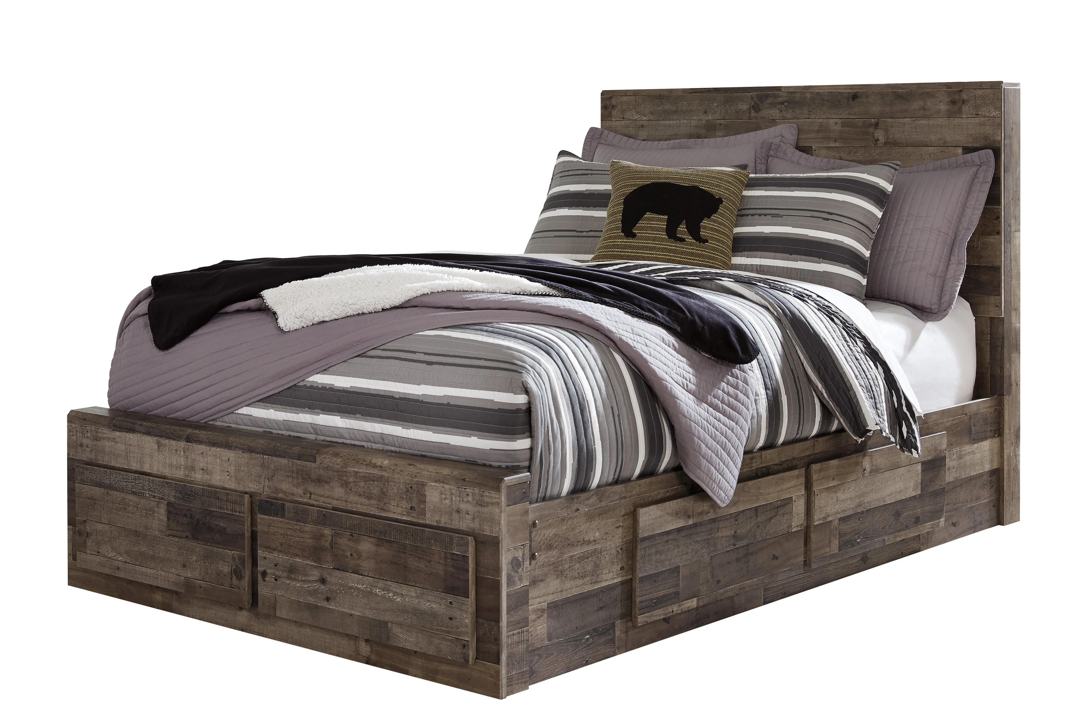 Derekson Multi Gray Storage Youth Platform Bedroom Set with 6 Drawers - Image 2