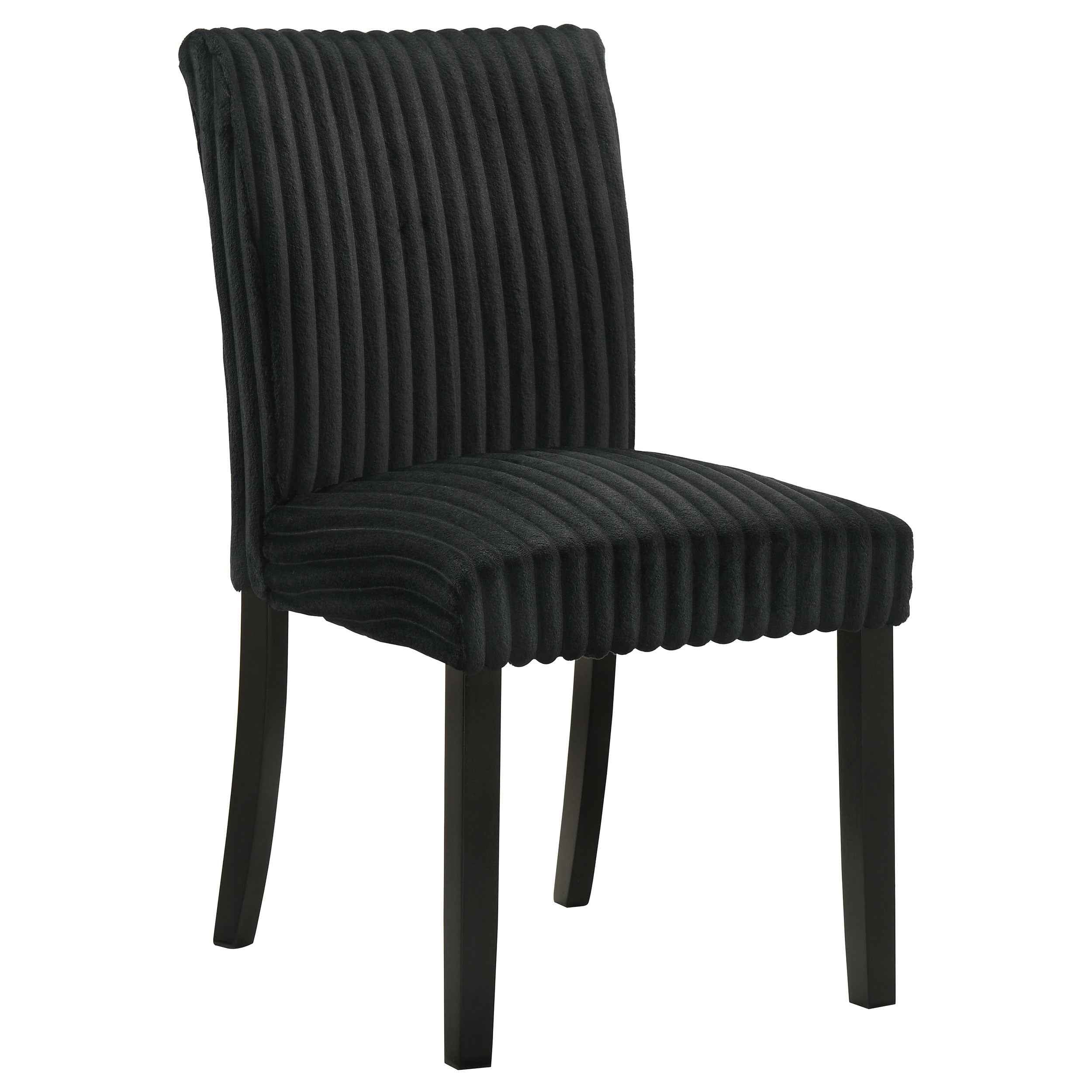 Dermott Black Upholstered Parson Dining Side Chair (Set of 2) - Image 3