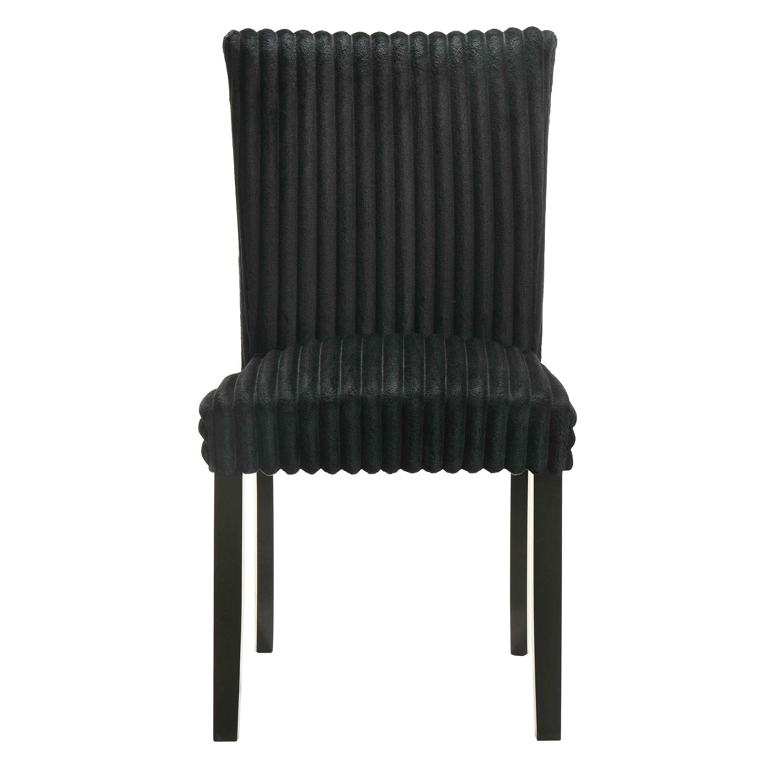 Dermott Black Upholstered Parson Dining Side Chair (Set of 2) - Image 4