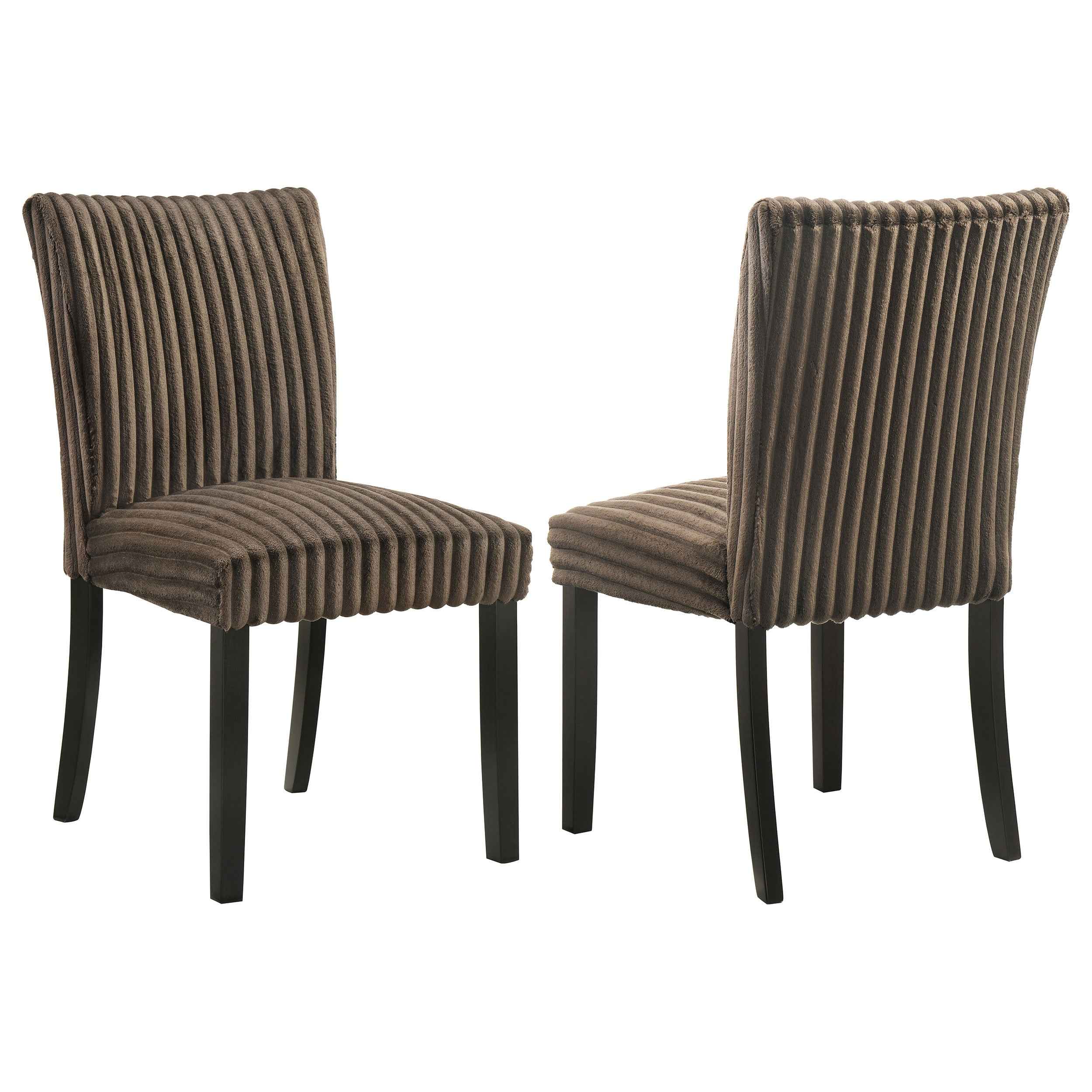 Dermott Chocolate Upholstered Parson Dining Side Chair (Set of 2)