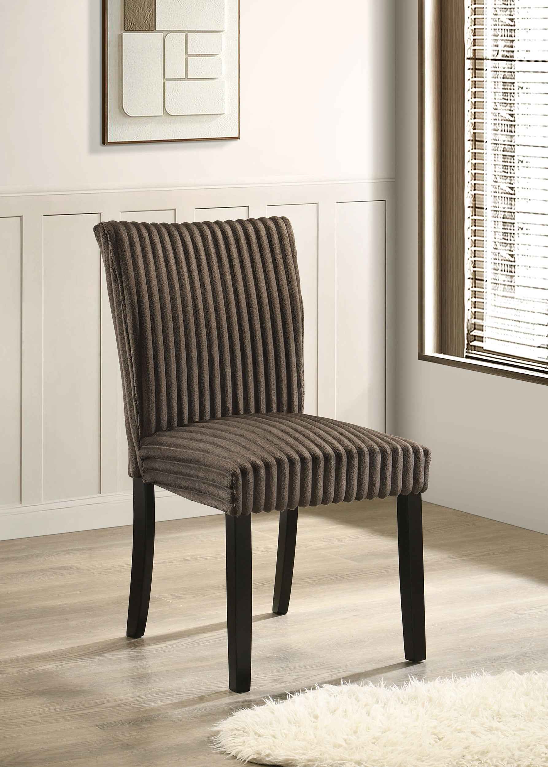 Dermott Chocolate Upholstered Parson Dining Side Chair (Set of 2) - Image 2