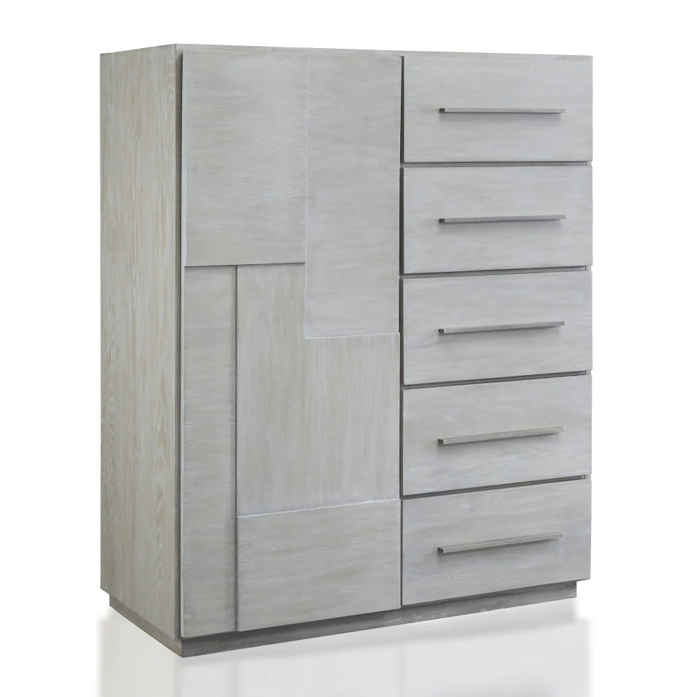 Destination Five Drawer One Door Sweater Chest in Cotton Grey - Image 2
