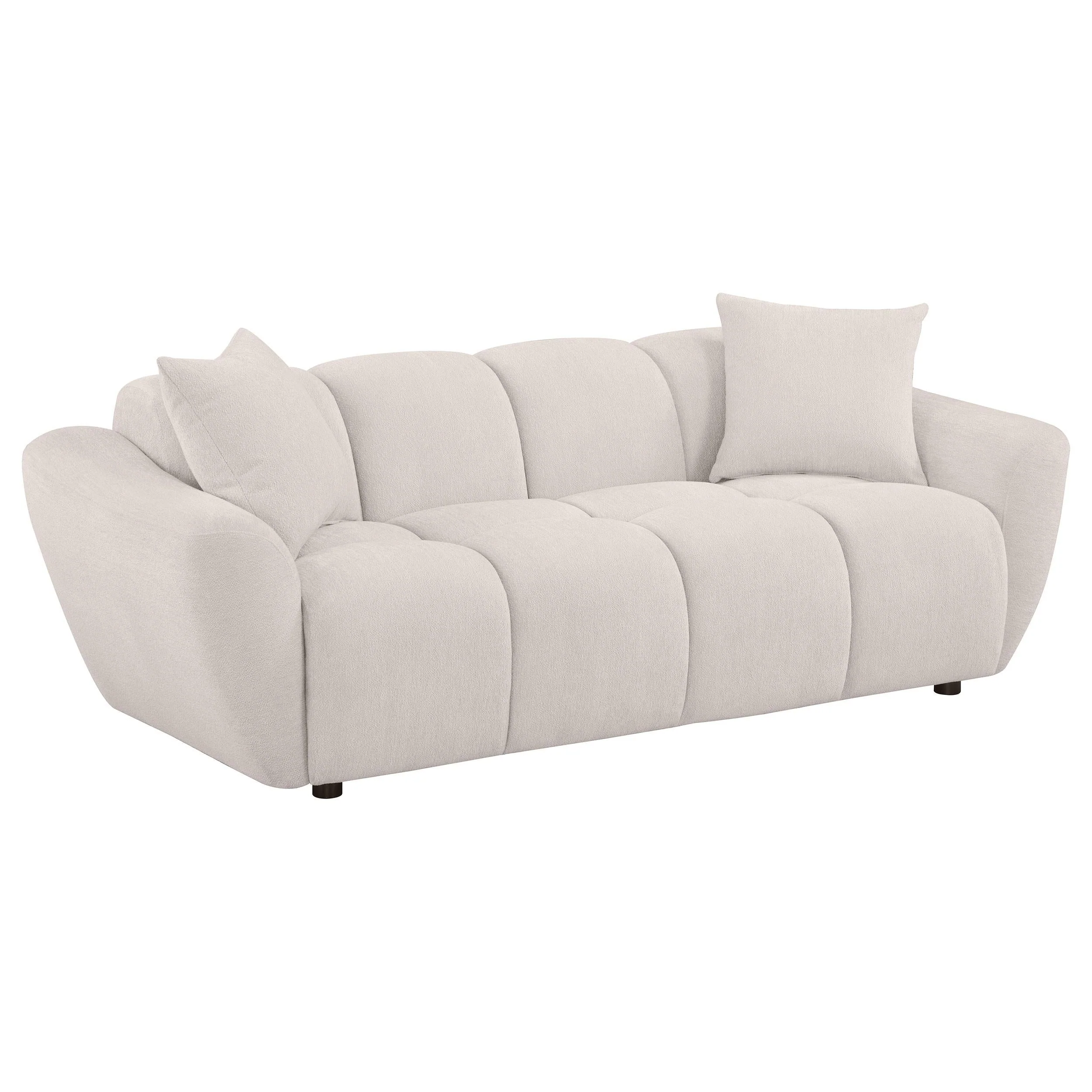 Destino 3-piece Chenille Splayed Arm Sofa Set Greige - Image 2