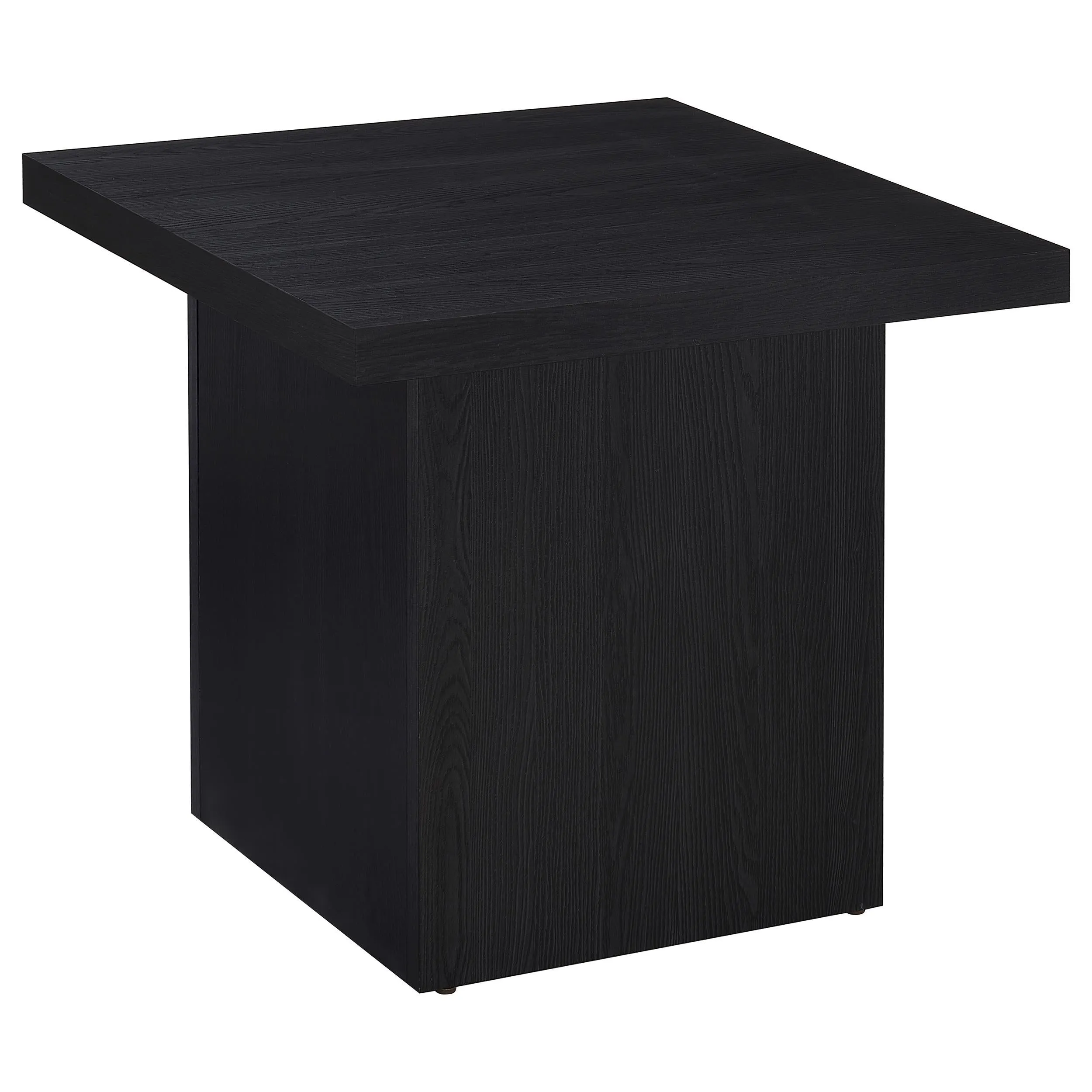 Devar Black 2-Piece Square Cocktail Coffee End Table Set - Image 3