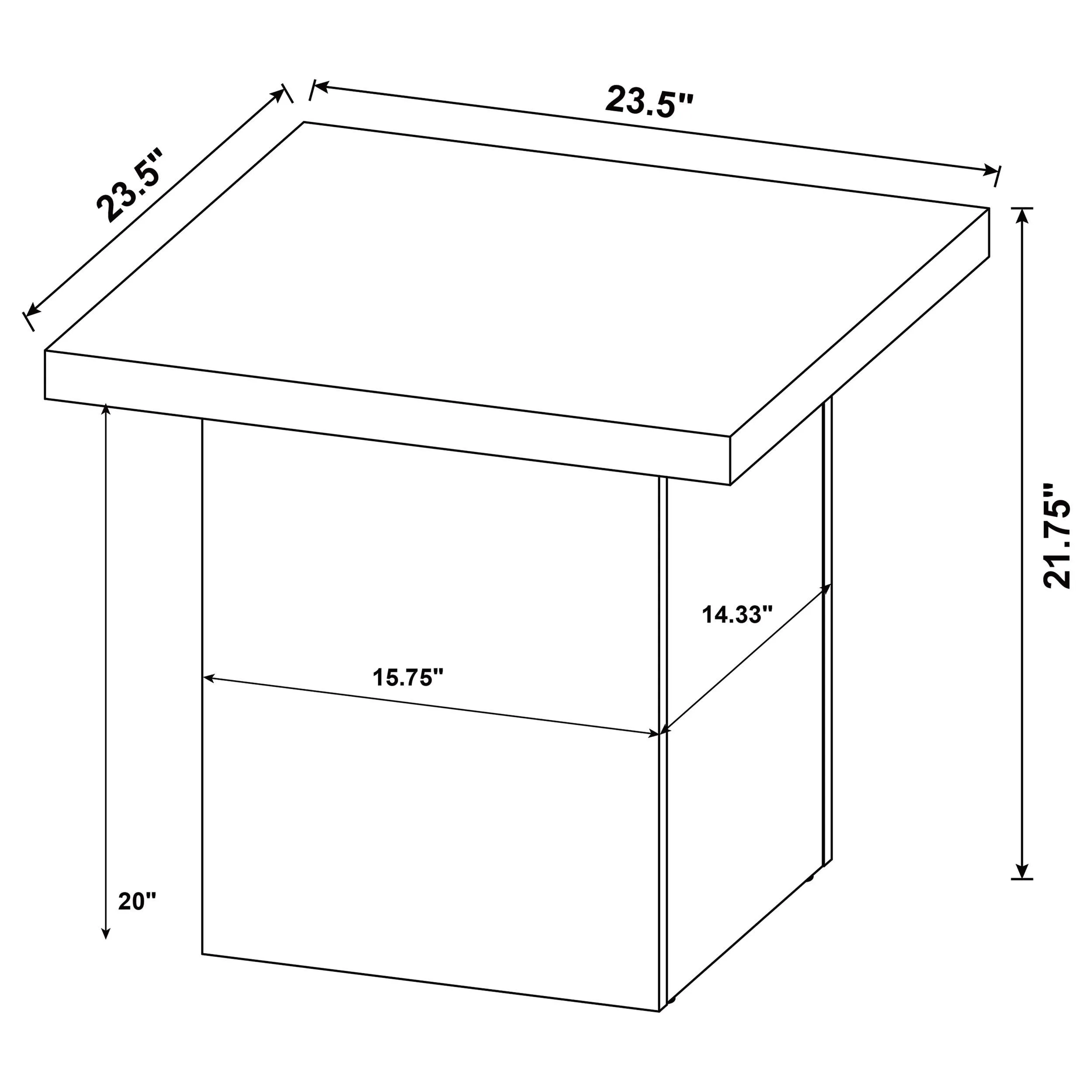 Devar Black 3-Piece Square Cocktail Coffee End Table Set - Image 14