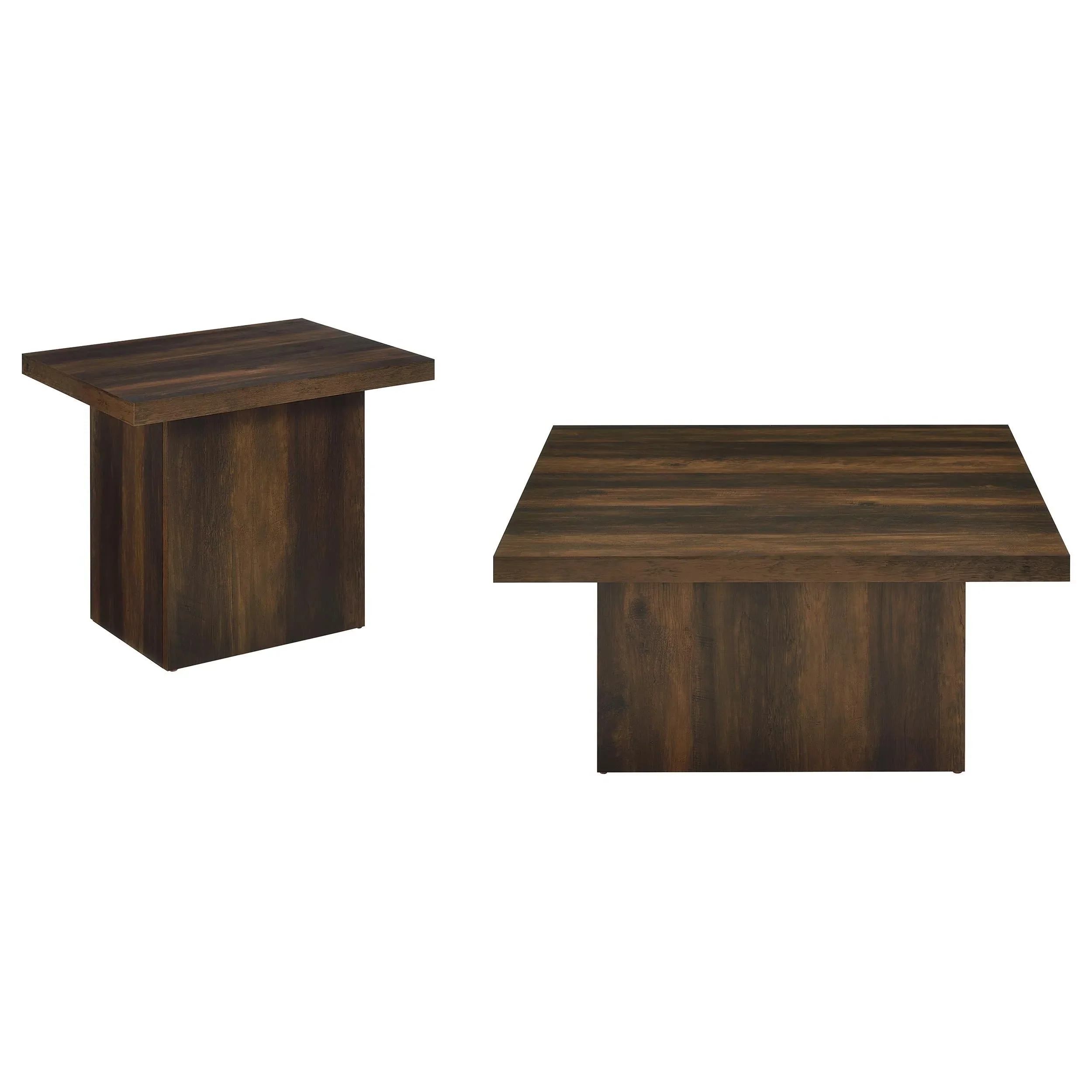 Devar Dark Pine 2-Piece Square Coffee and End Table Set - Image 2