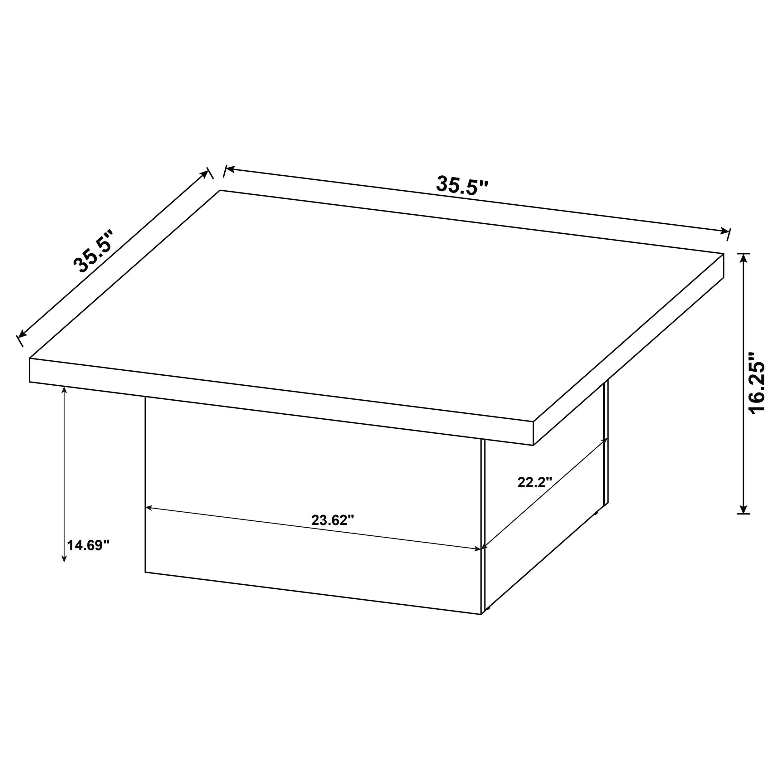 Devar Distressed Pine Square Engineered Wood Coffee Table - Image 8