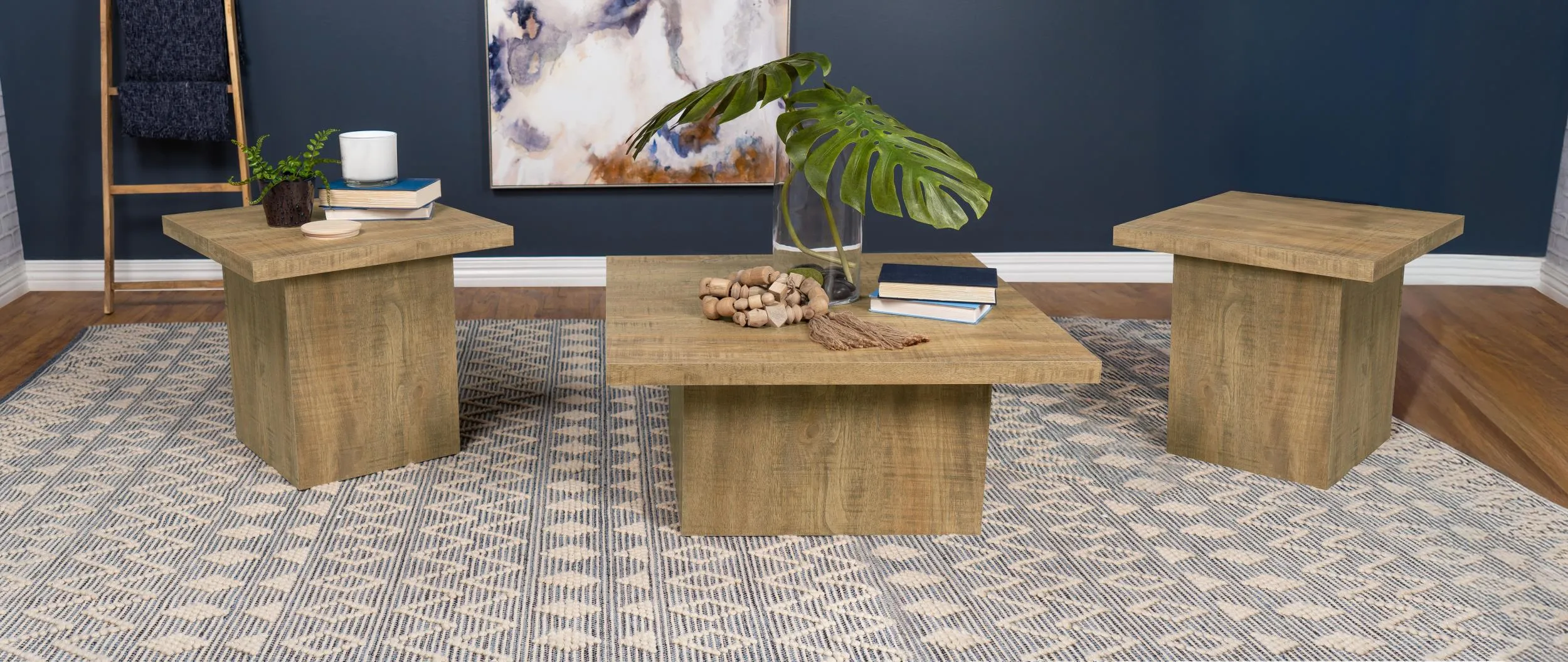Devar Mango 3-Piece Square Coffee and End Table Set
