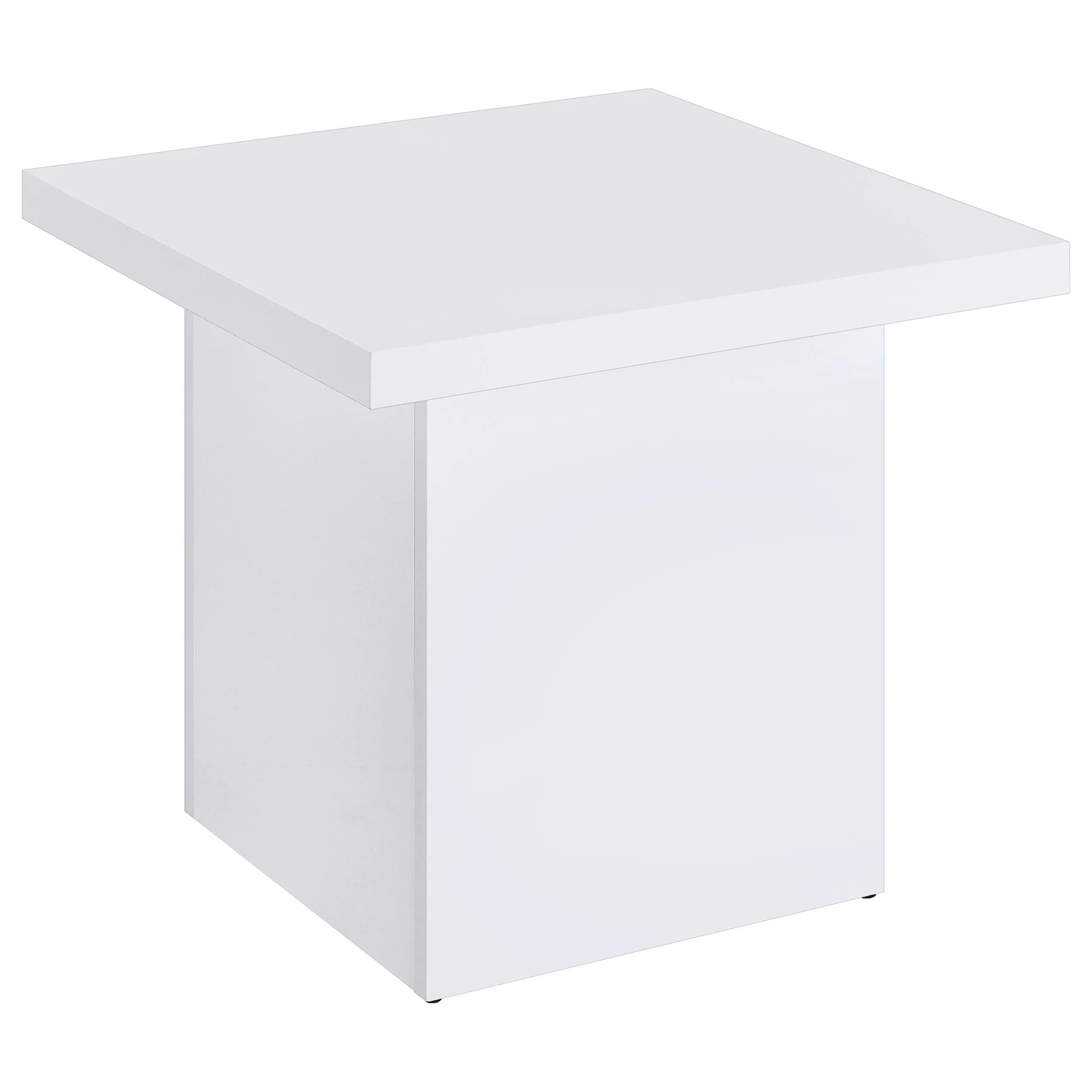 Devar White High Gloss 2-Piece Square Coffee End Table Set - Image 3