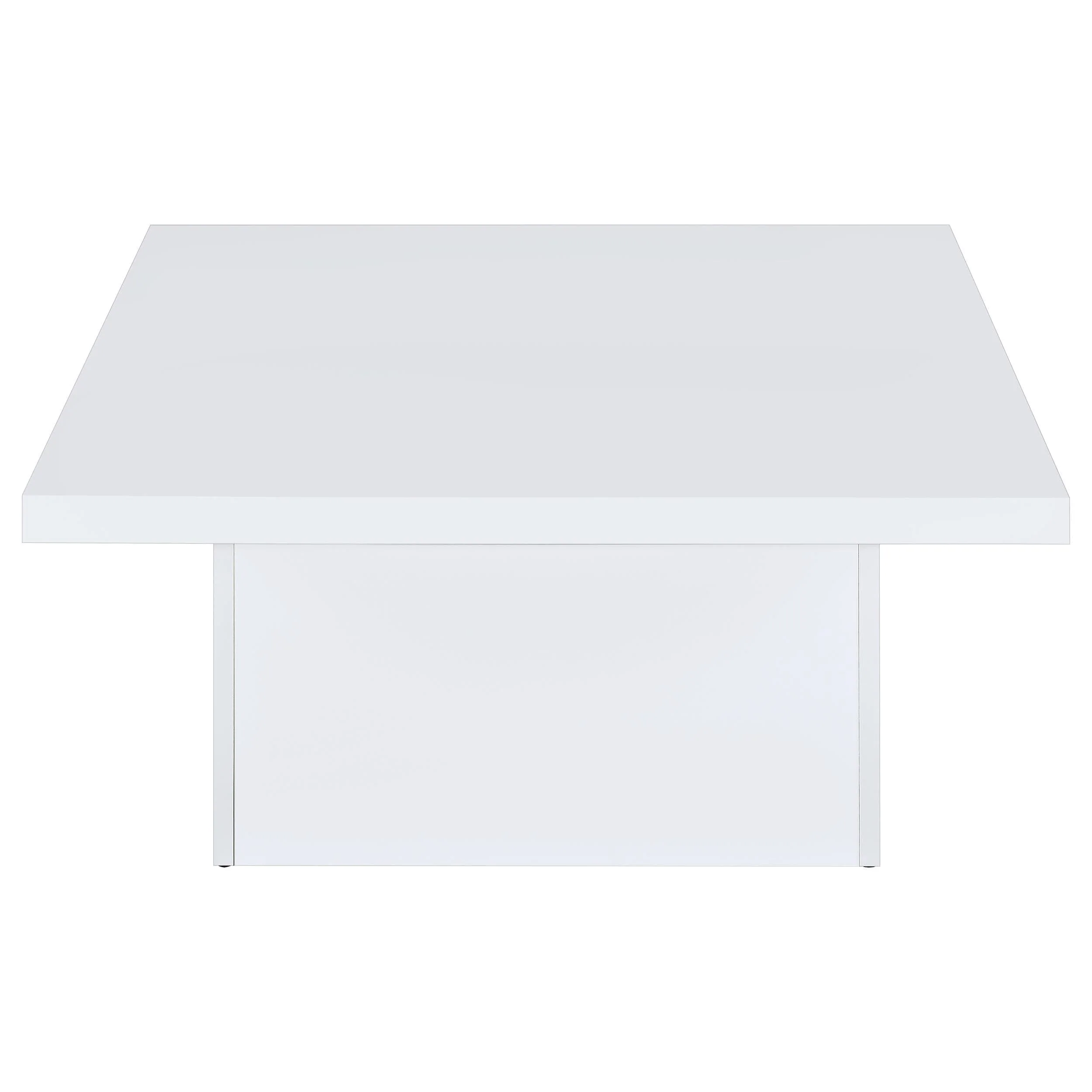 Devar White High Gloss 3-Piece Square Coffee End Table Set - Image 12