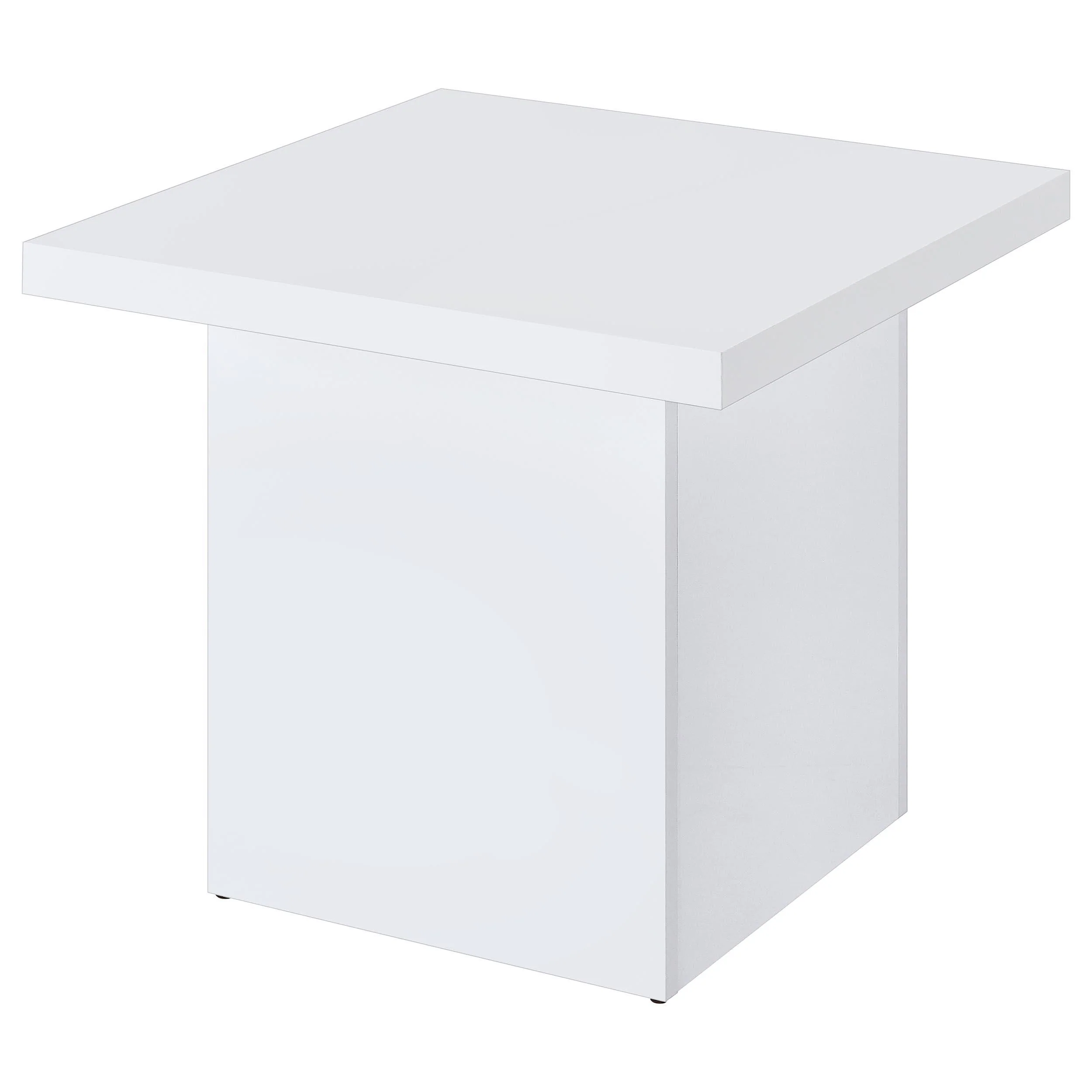 Devar White High Gloss 3-Piece Square Coffee End Table Set - Image 5