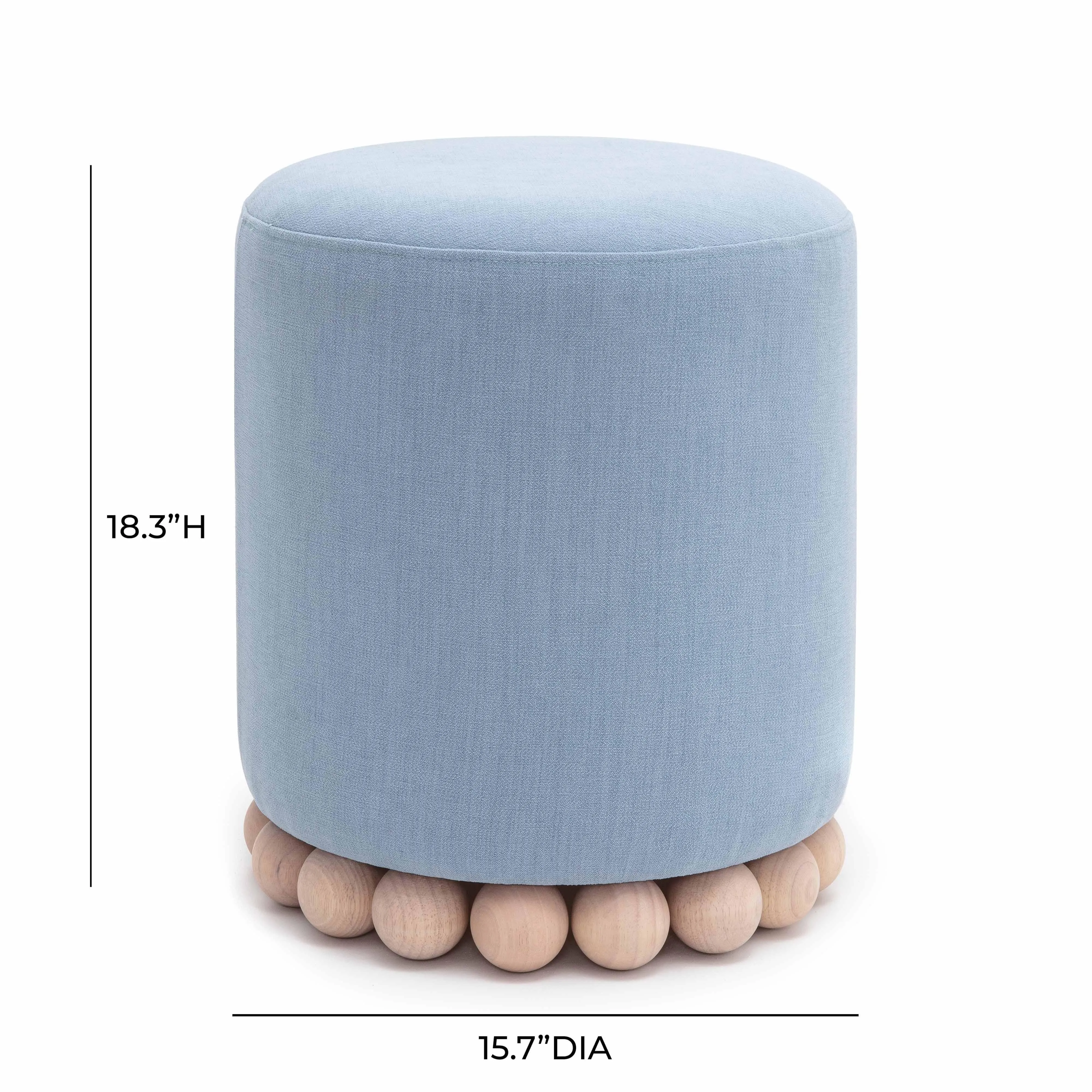 Dex Upcycled Fabric Ottoman - Image 6