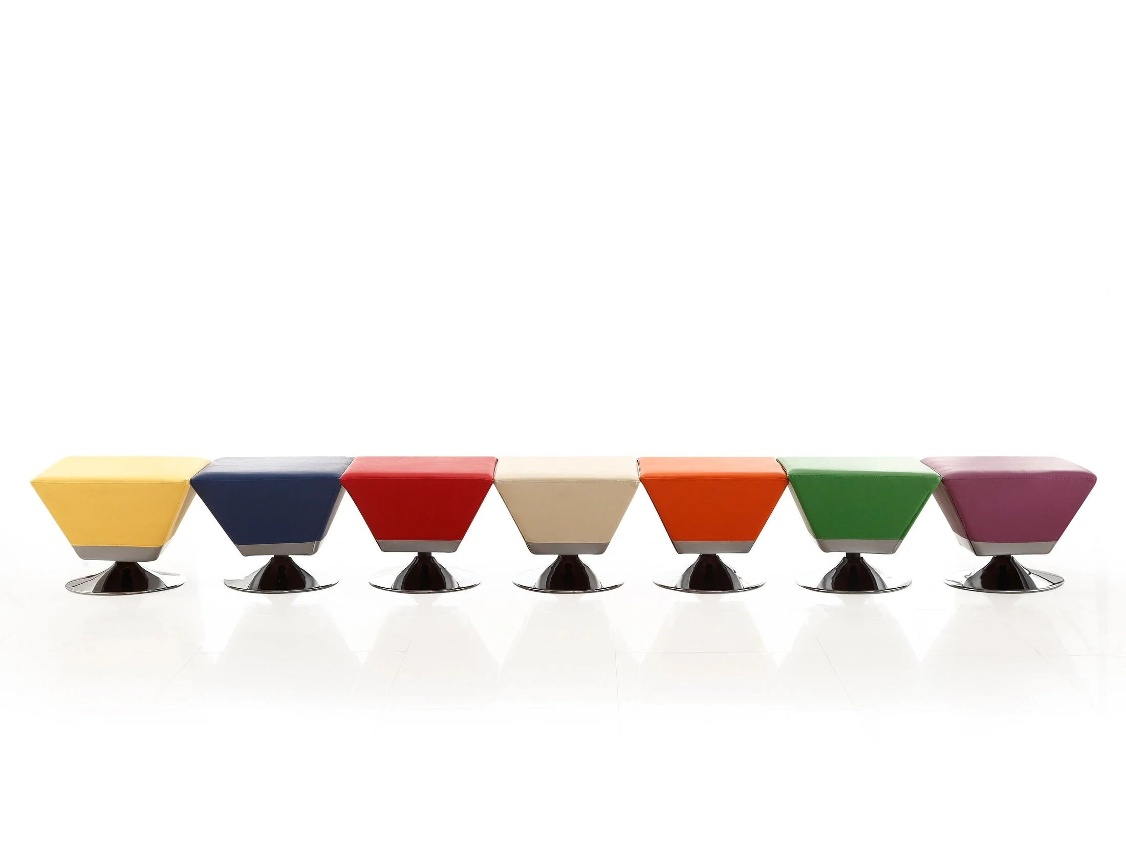 Diamond Swivel Ottoman in Multi Colors (Set of 7)