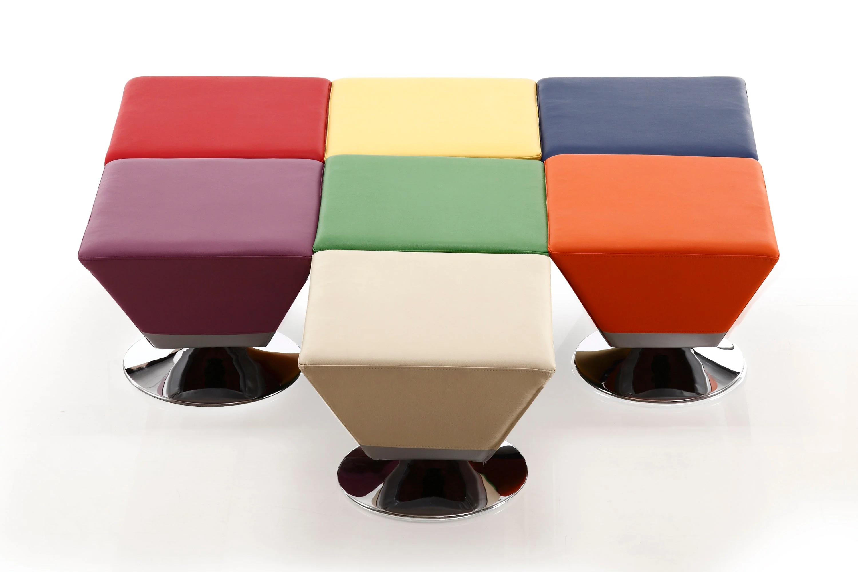 Diamond Swivel Ottoman in Multi Colors (Set of 7) - Image 4