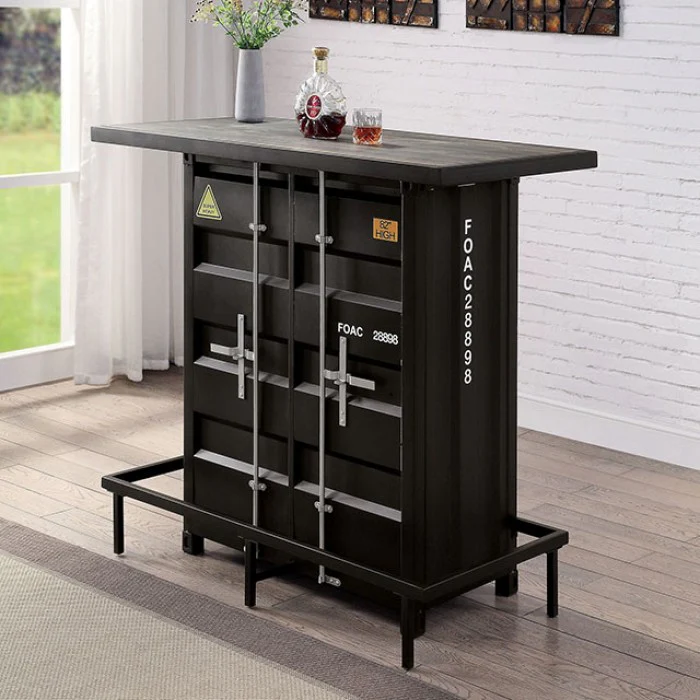 Dicarda Black/Distressed Dark Oak 3-Piece Bar Table Set - Image 2