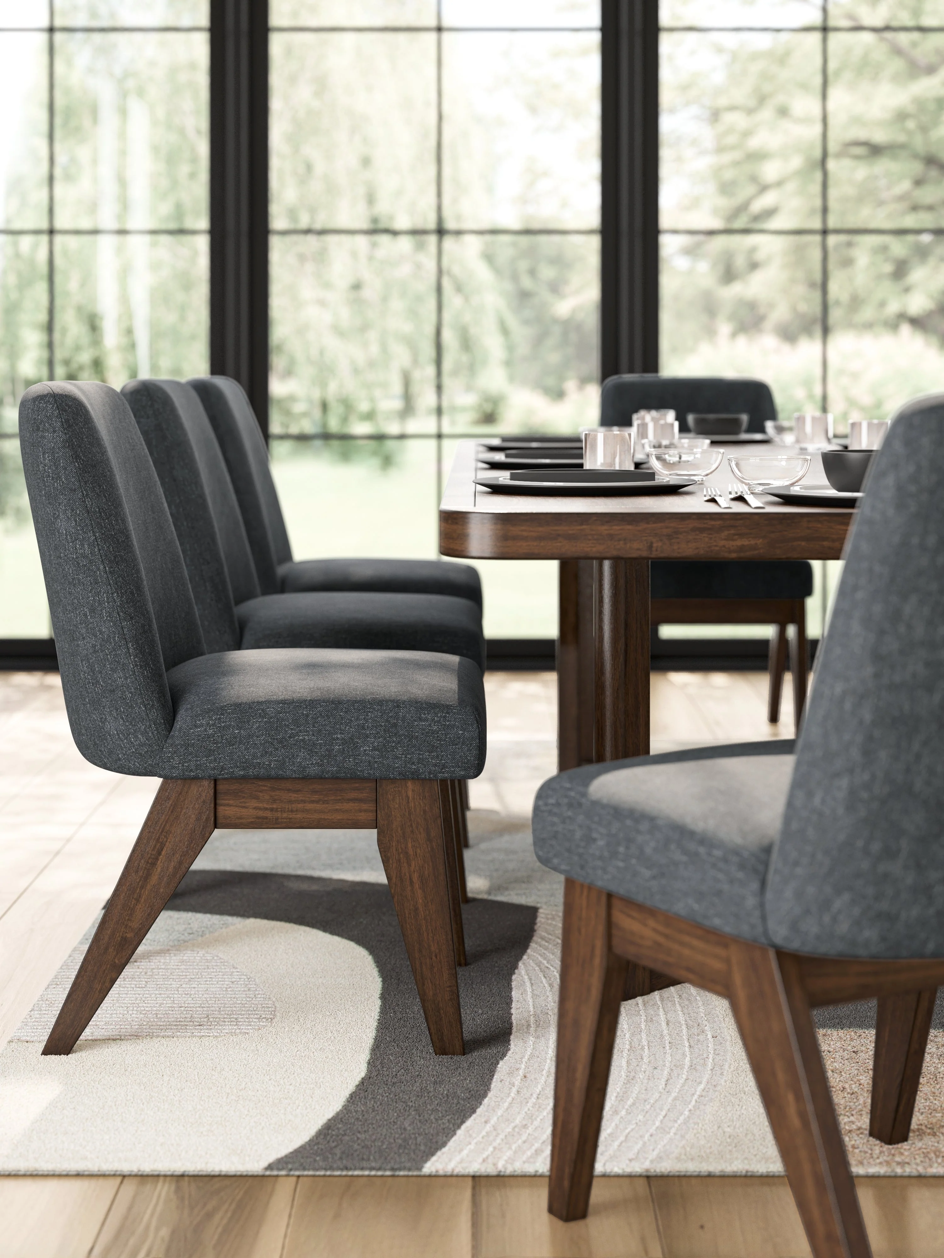 Dilenno Dark Brown 7-Piece Rectangular Dining Set - Image 15