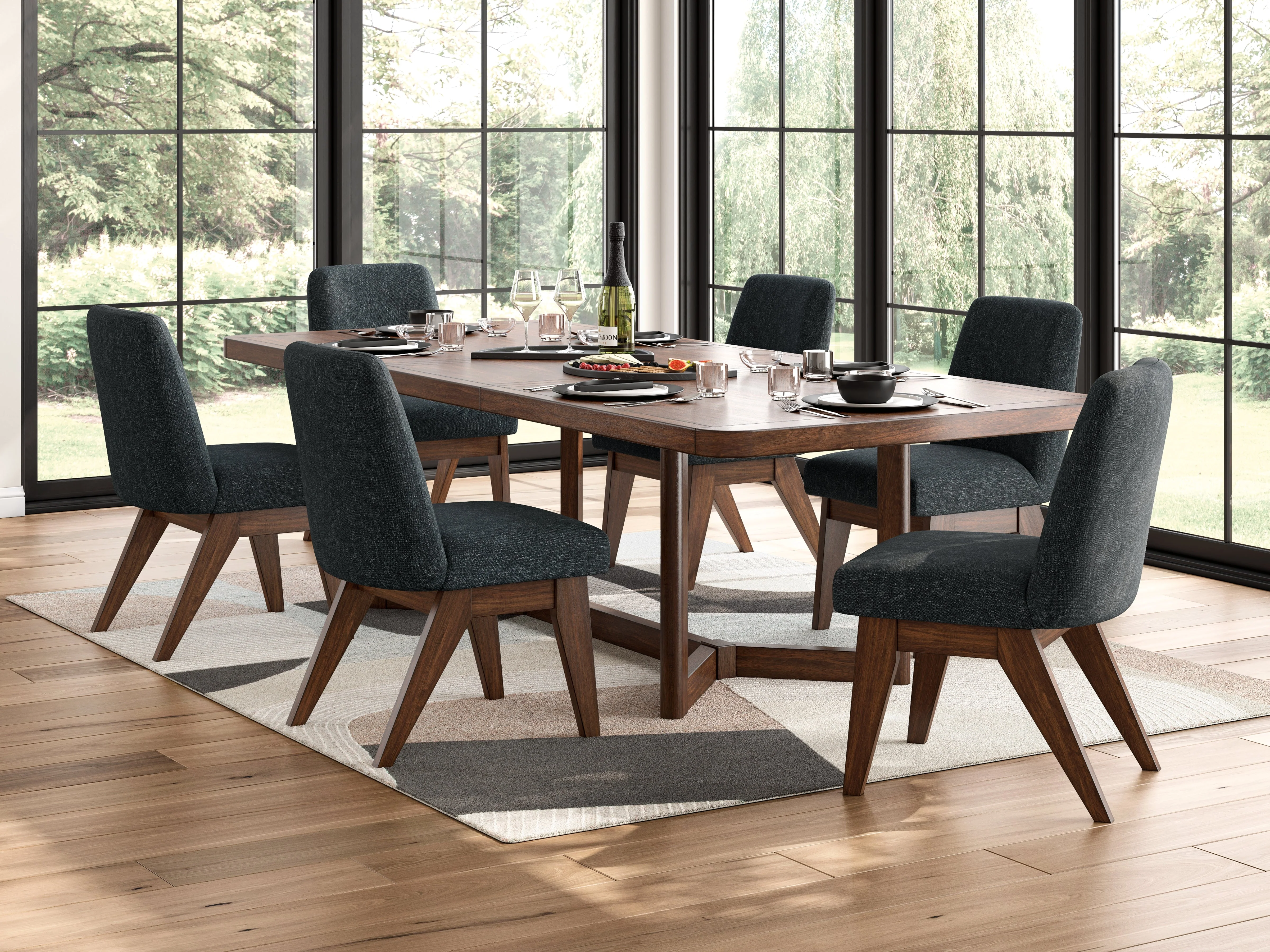 Dilenno Dark Brown Extendable Rectangular Dining Set - Image 4