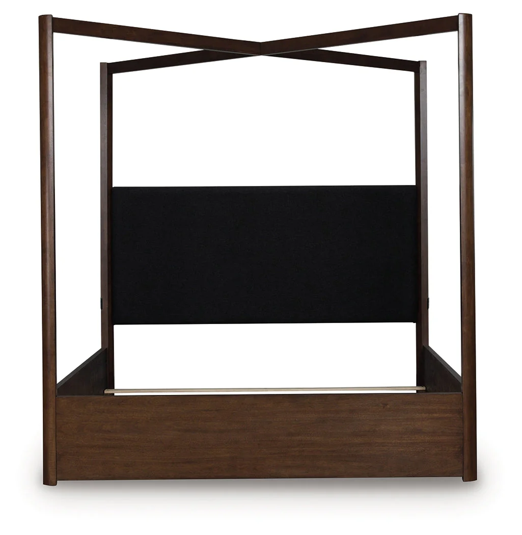 Dilenno Dark Brown Queen Canopy Bed - Image 3