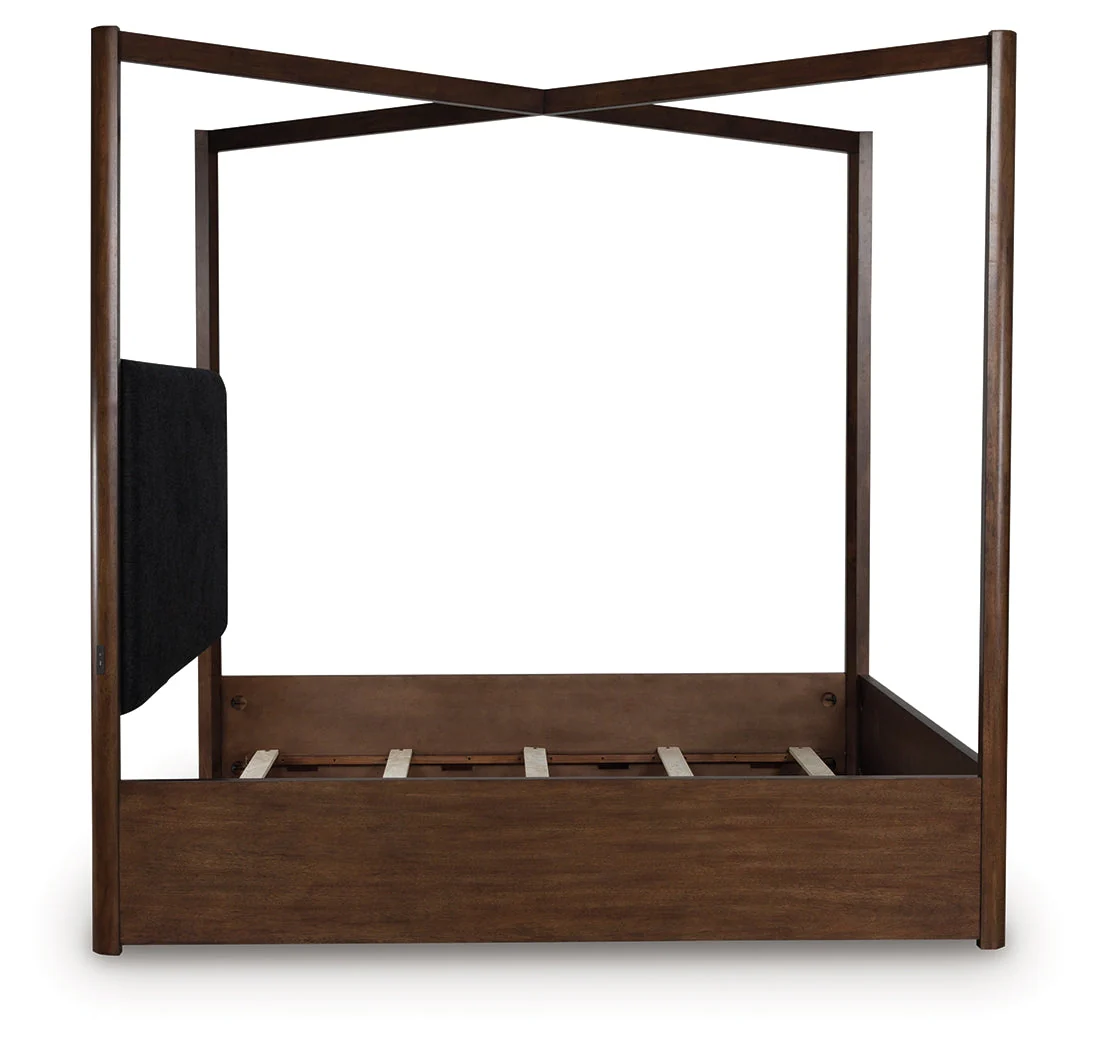 Dilenno Dark Brown Queen Canopy Bed - Image 5