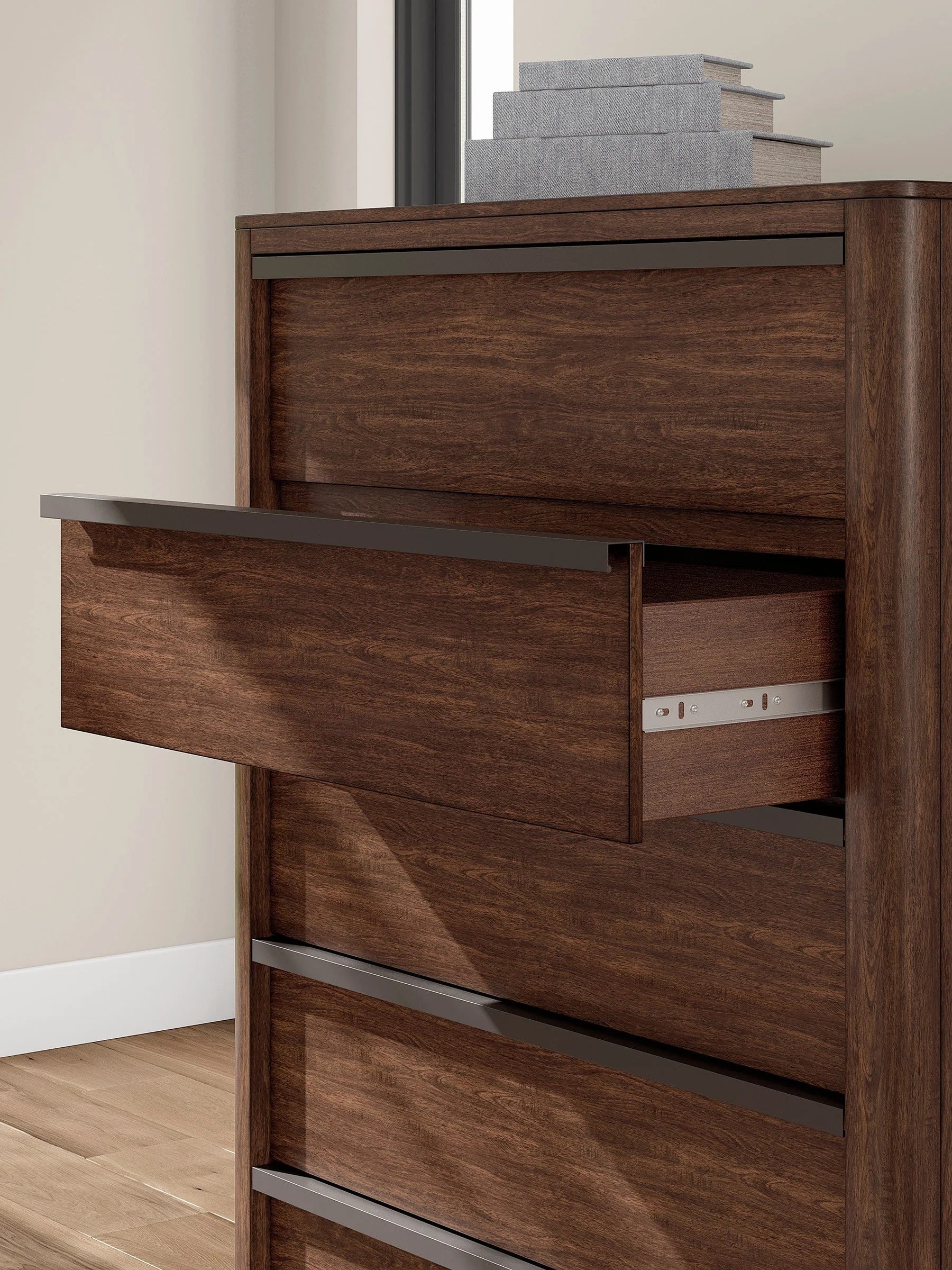 Dilenno Dark Brown Upholstered Panel Bedroom Set - Image 10