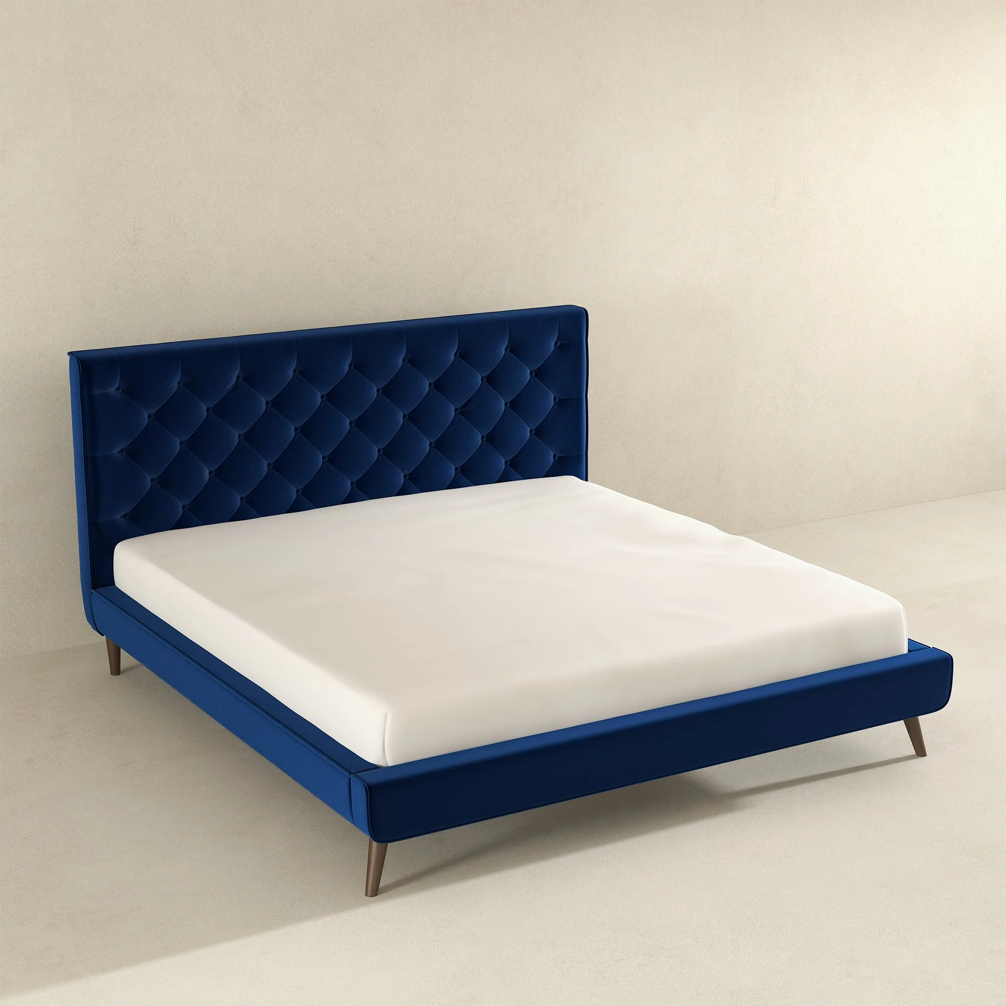Dillon Blue Velvet Platform Bed (King Size) - Image 6